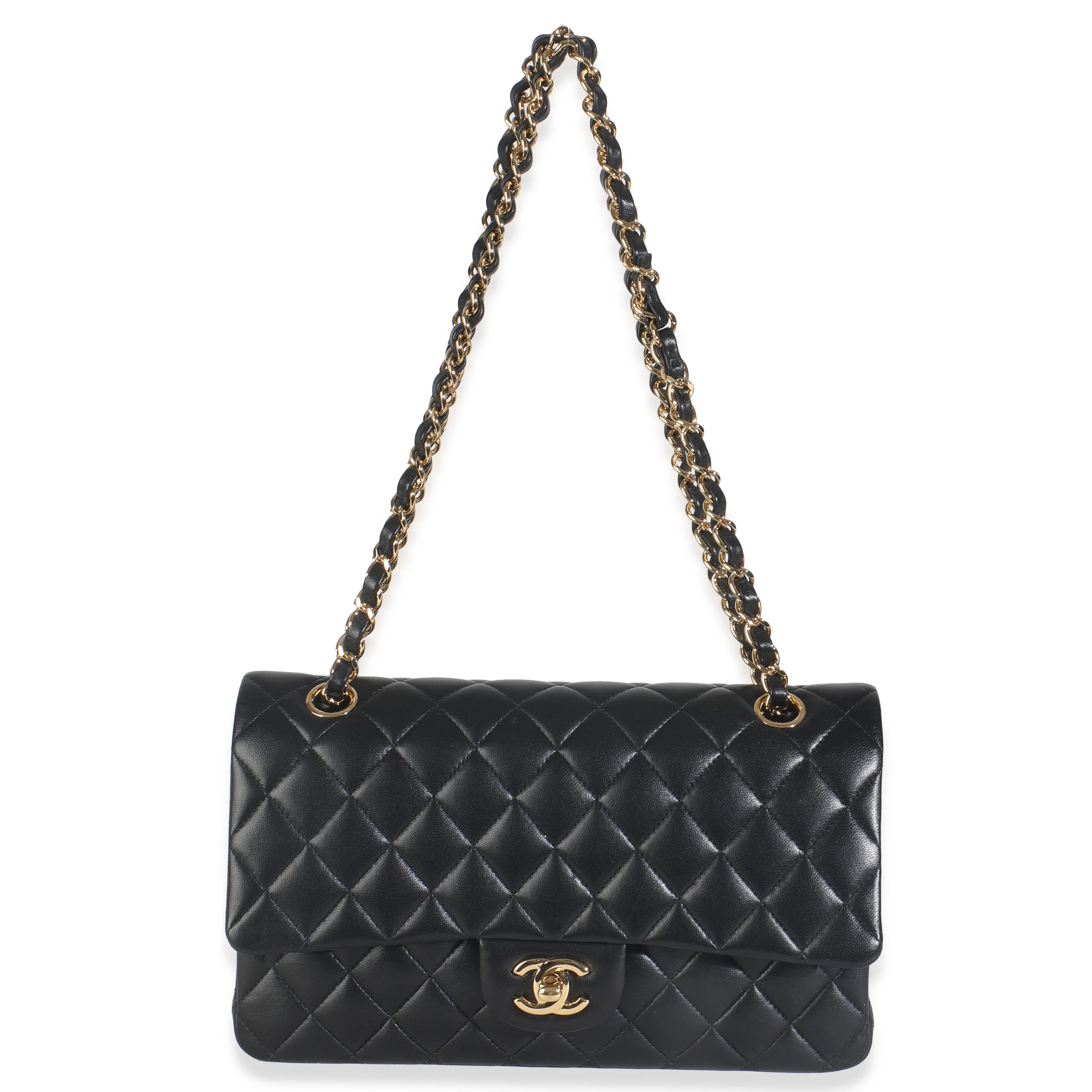 Black Quilted Lambskin Medium Classic Double Flap Bag - Image 8