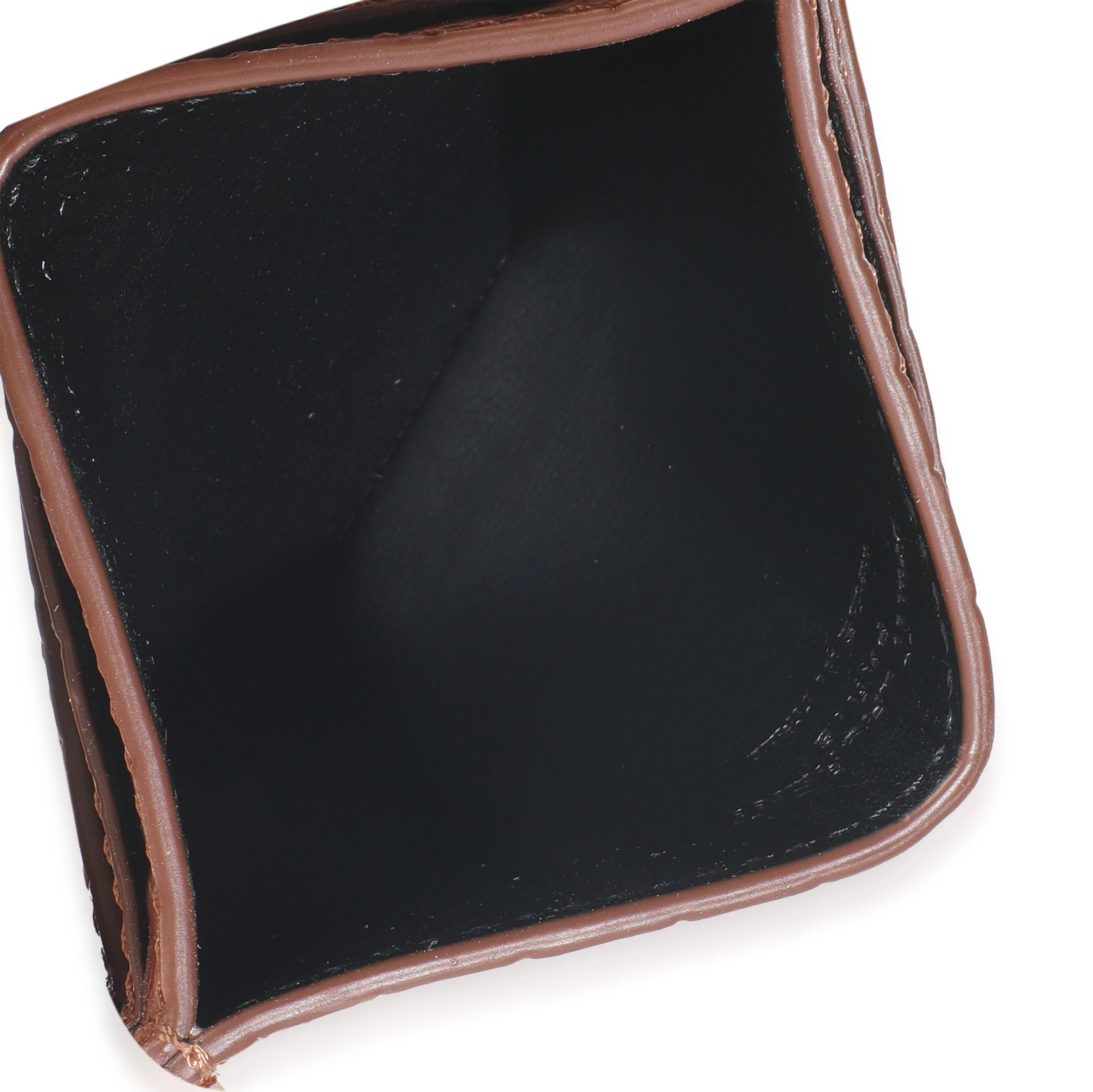 Brown Croc Embossed Calfskin Logo Card Holder - Image 8
