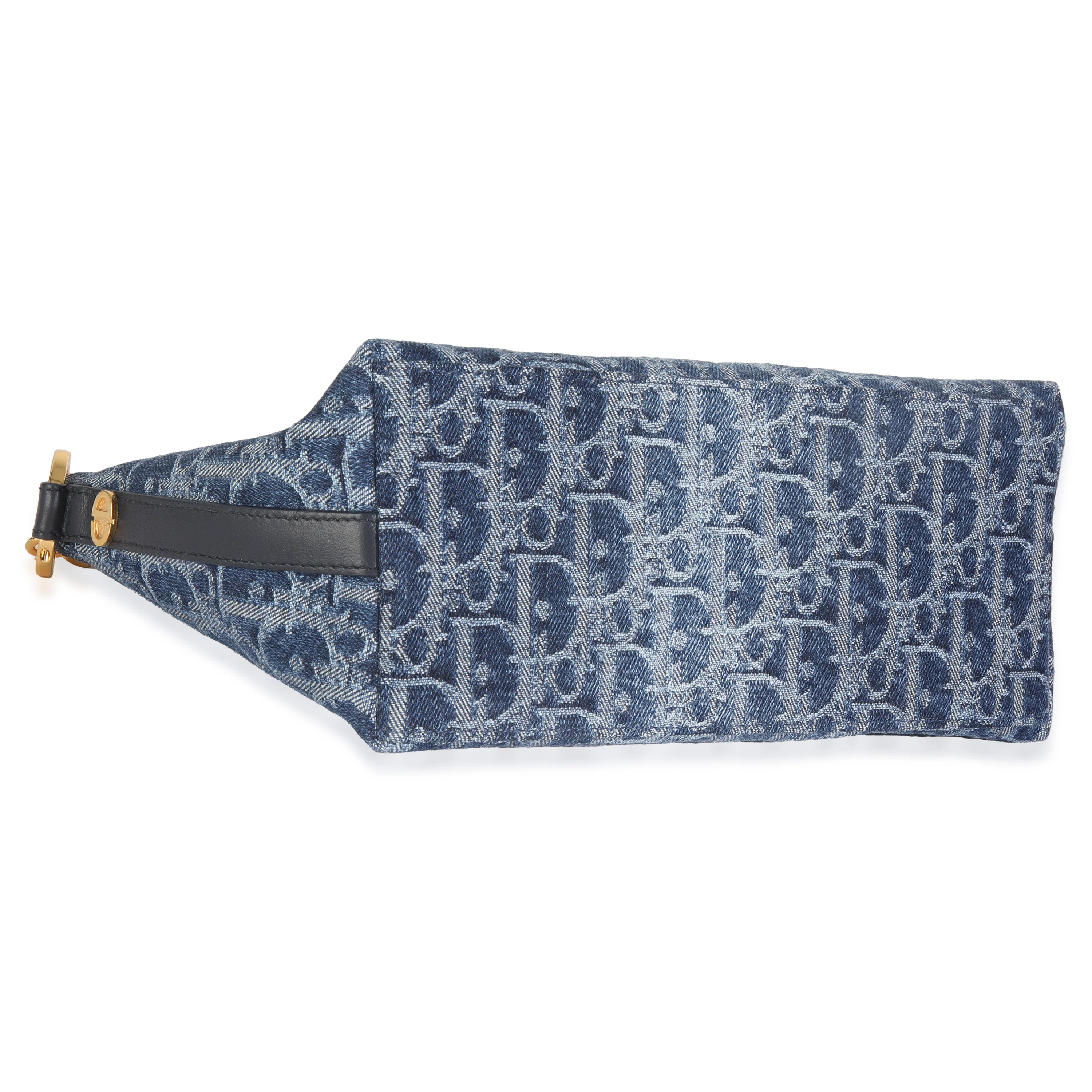 Blue Denim Oblique Diorstar Hobo Bag - Image 4