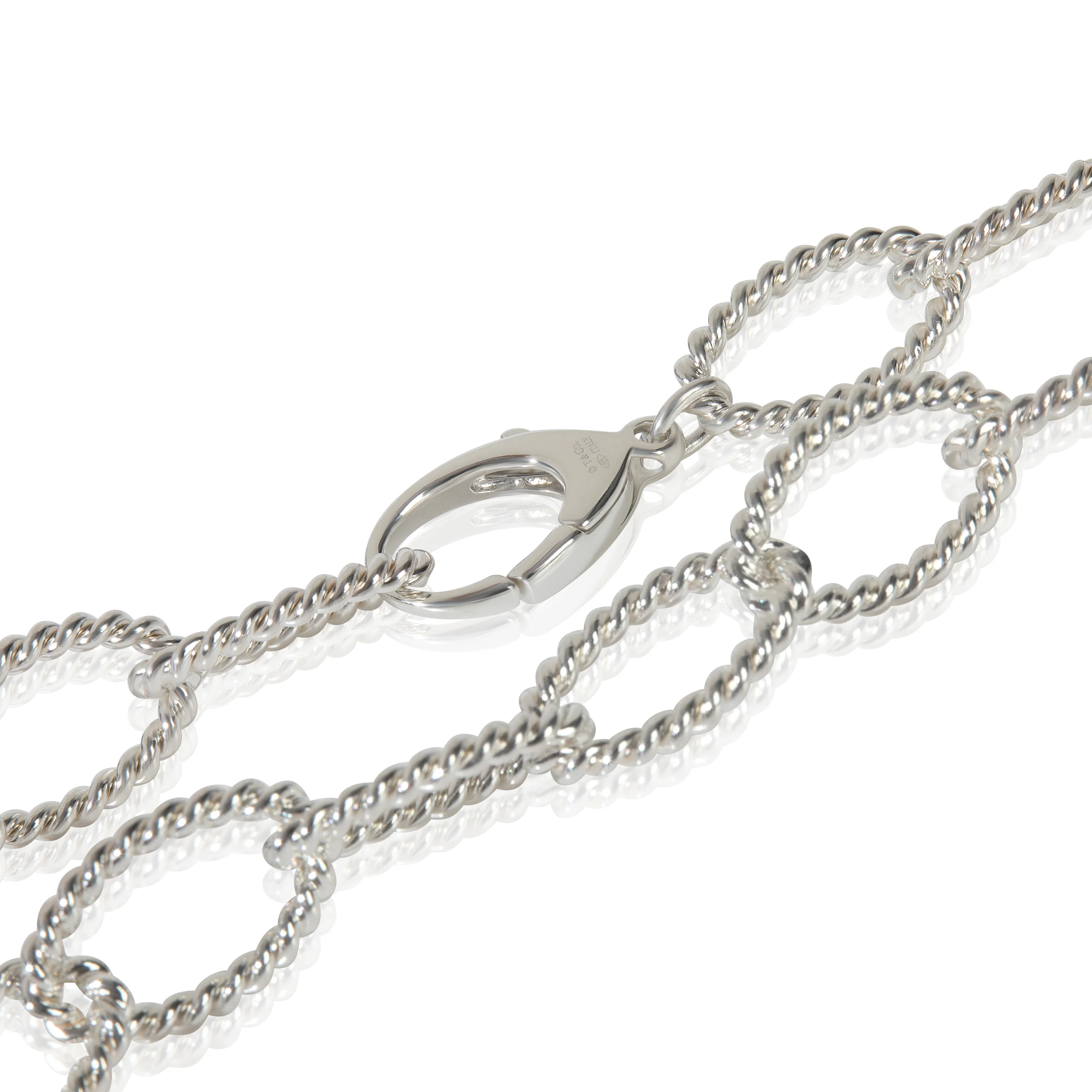 Sterling Silver Twist Oval Link Necklace - Image 2