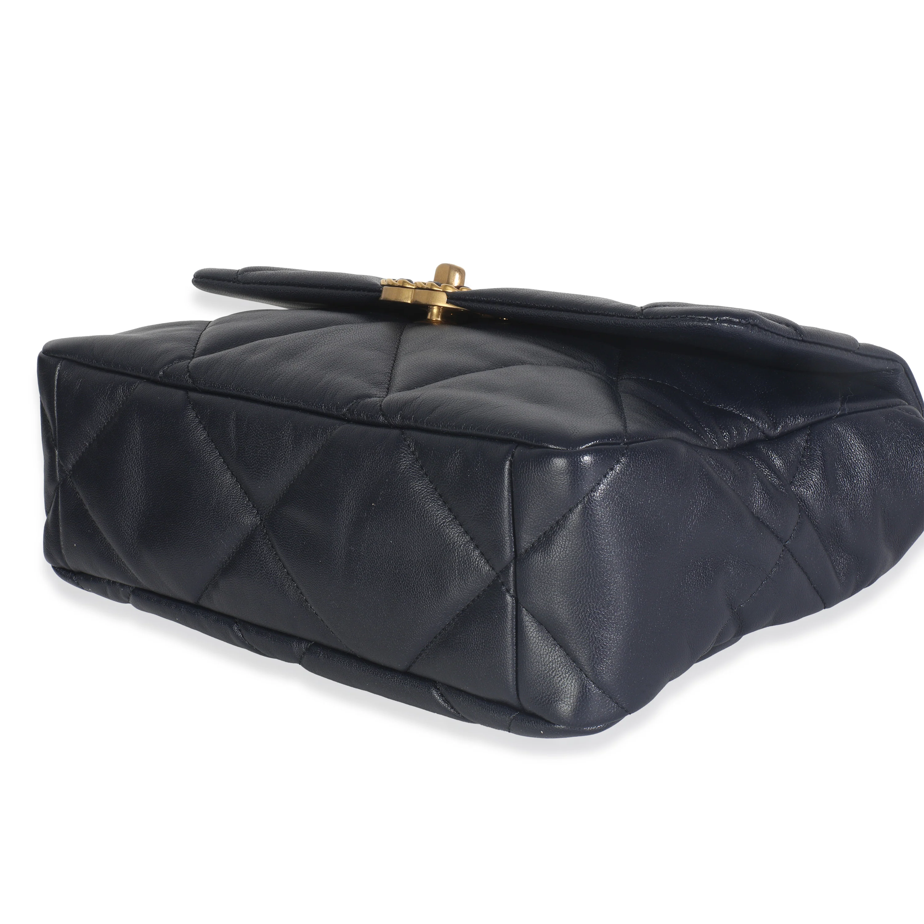 Navy Quilted Lambskin Medium Chanel 19 Flap Bag - Image 7