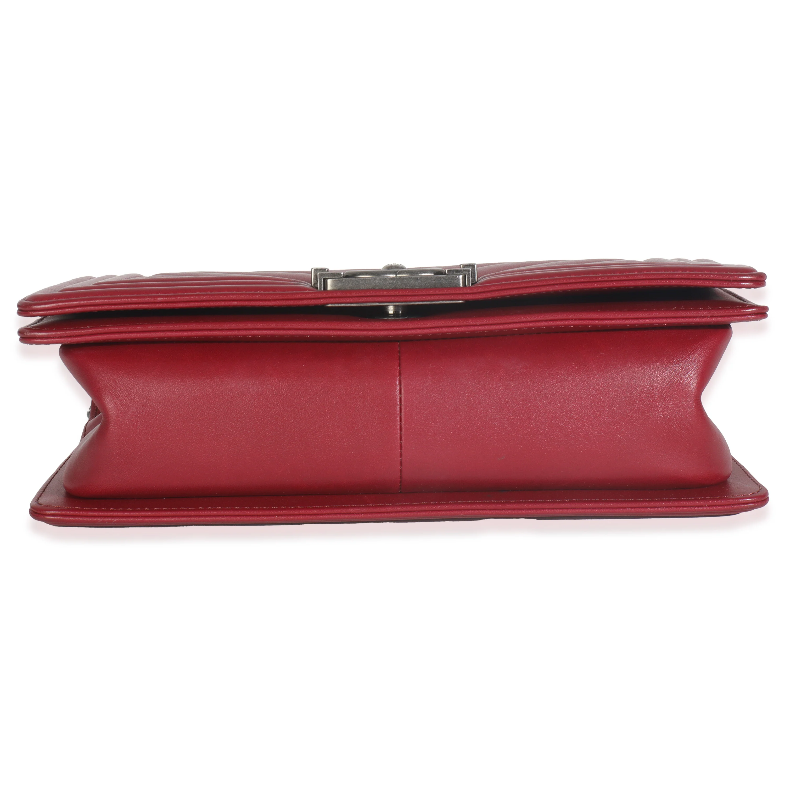 Burgundy Chevron Lambskin Medium Boy Bag - Image 5