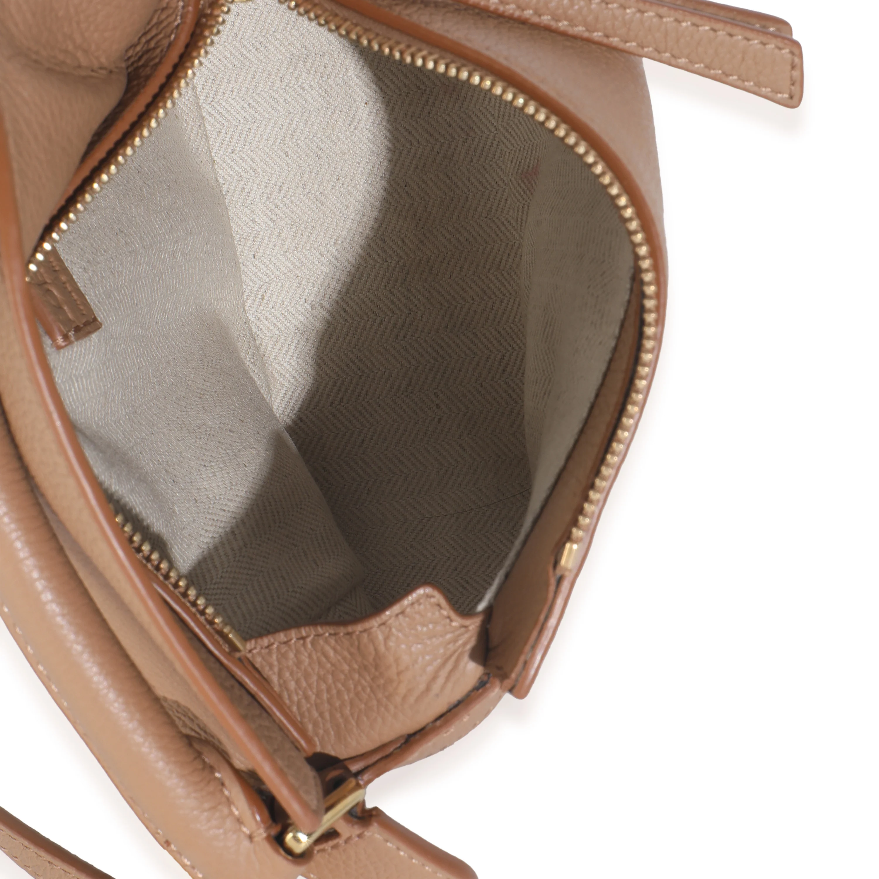 Tan Grained Calfskin Mini Puzzle Edge Bag - Image 8
