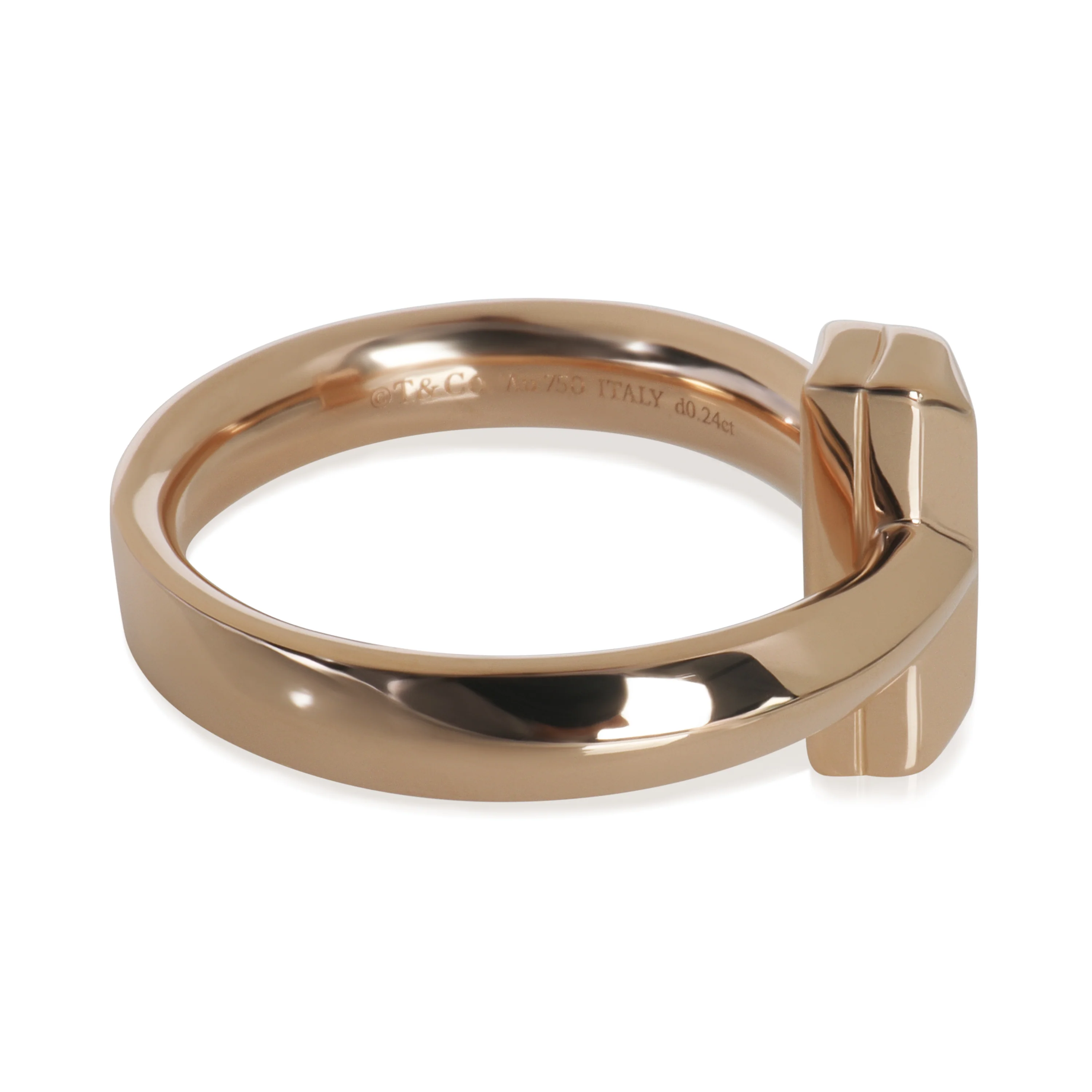 Rose Gold Diamond Tiffany T T1 Ring - Image 3