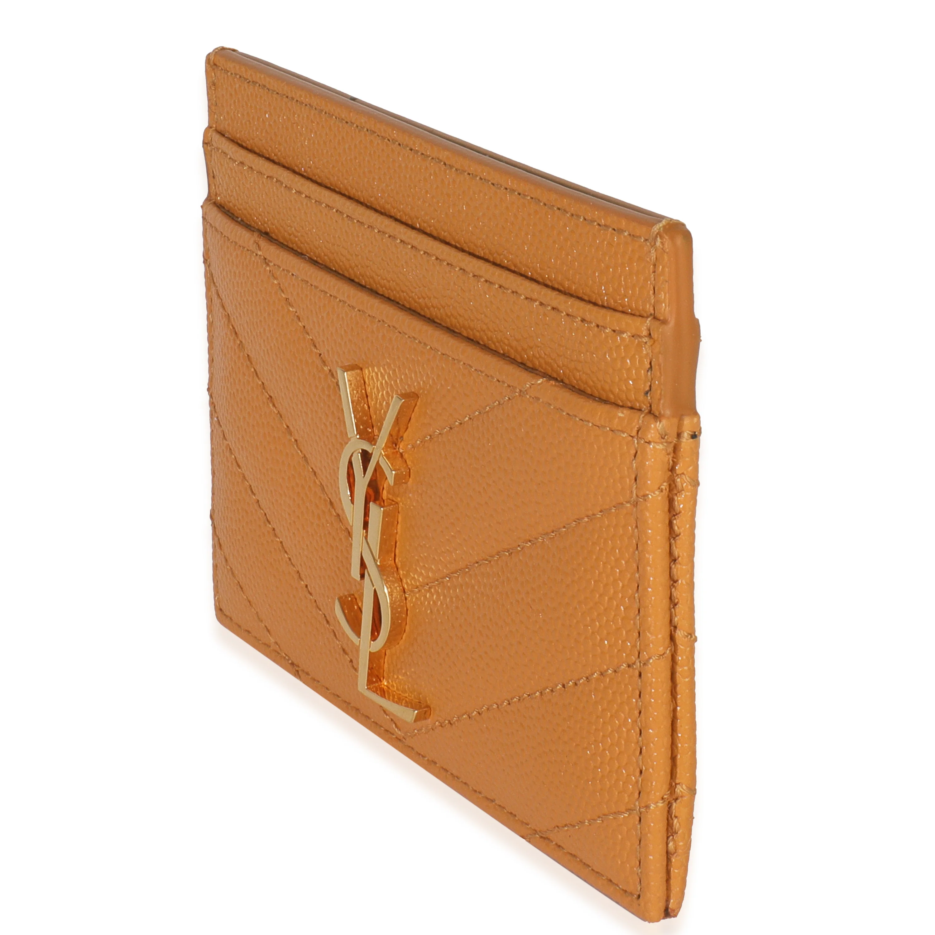 Senape Yellow Grain De Poudre Matelasse Cassandre Card Case - Image 2