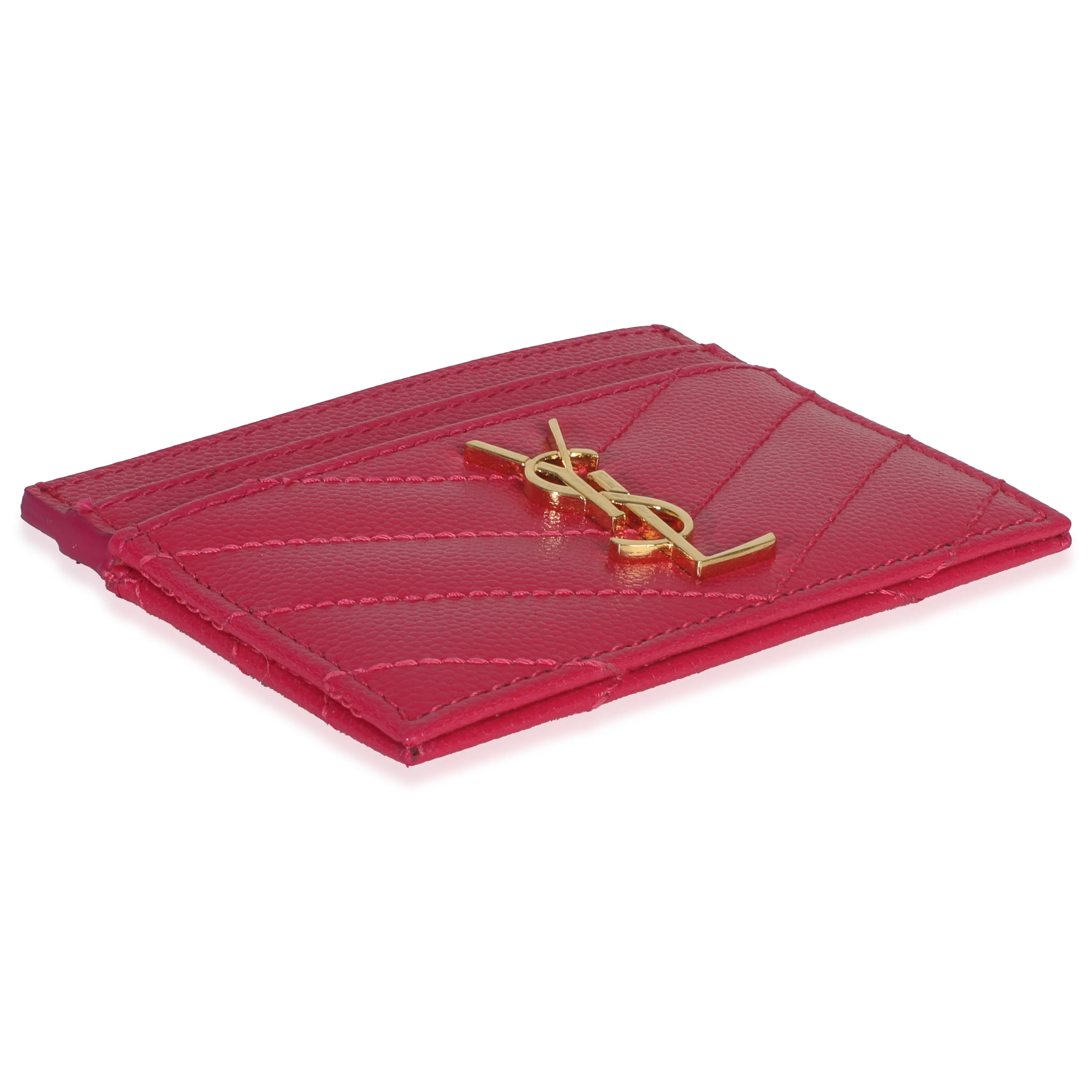 Fresh Fuxia Grain De Poudre Matelasse Cassandre Card Case - Image 5