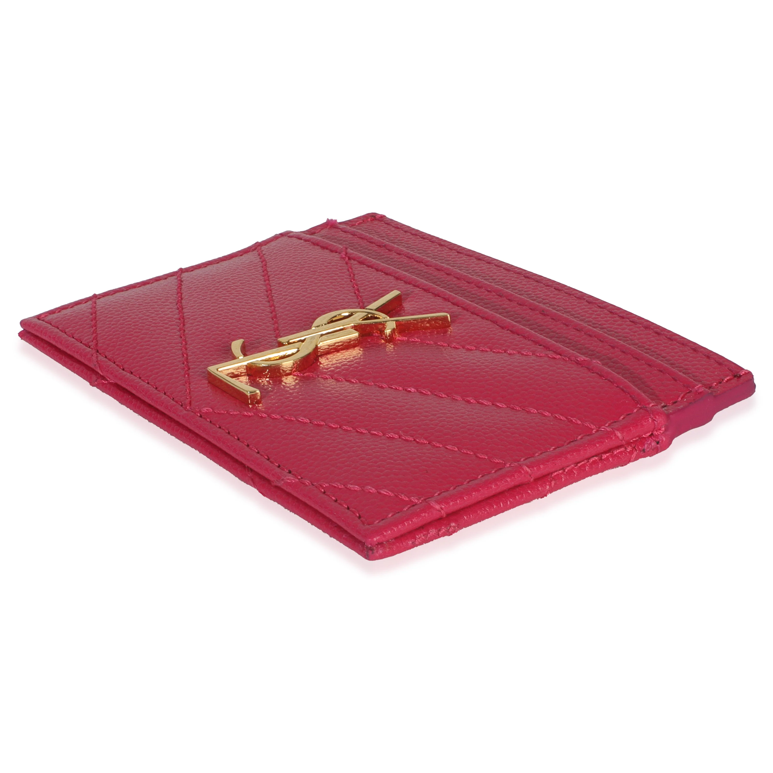 Fresh Fuxia Grain De Poudre Matelasse Cassandre Card Case - Image 6