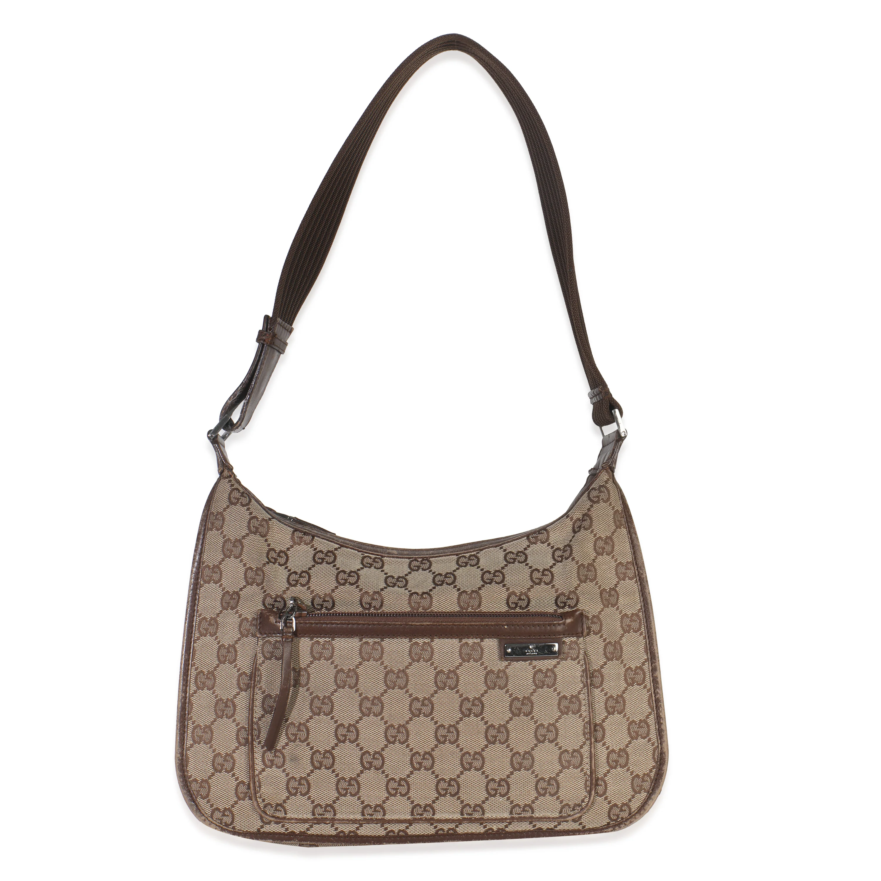 Vintage Beige GG Signature Canvas Shoulder Bag