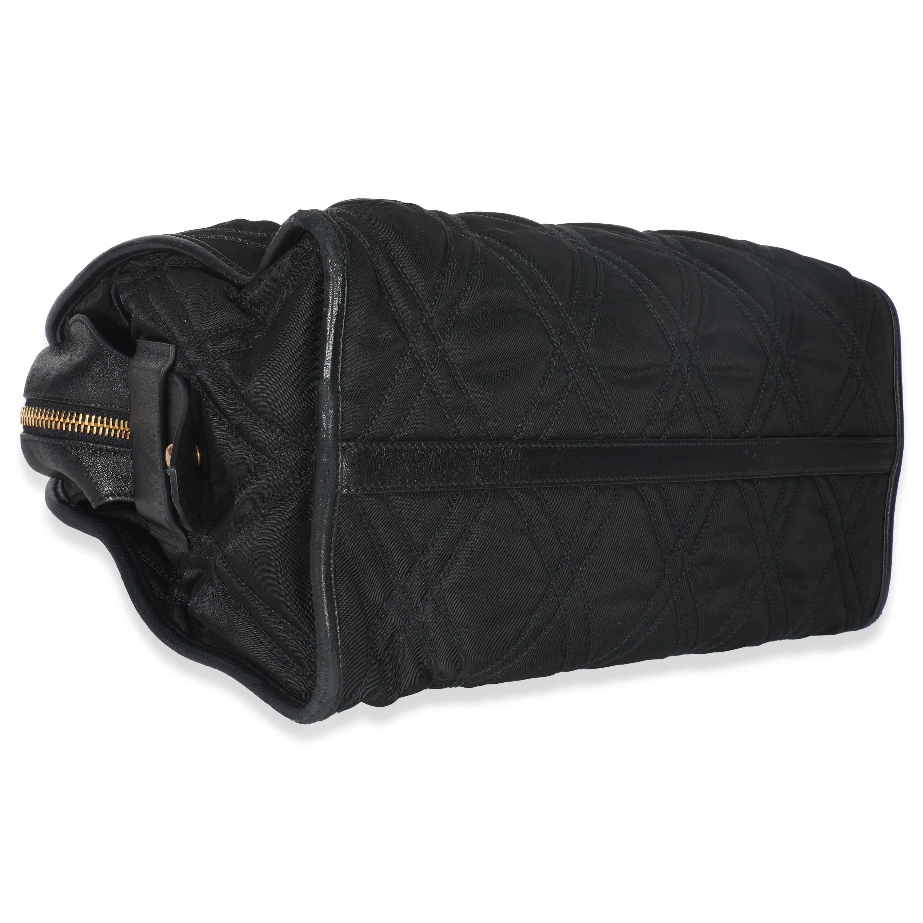 Black Tessuto Quilted Nylon Impunturato Bauletto - Image 6
