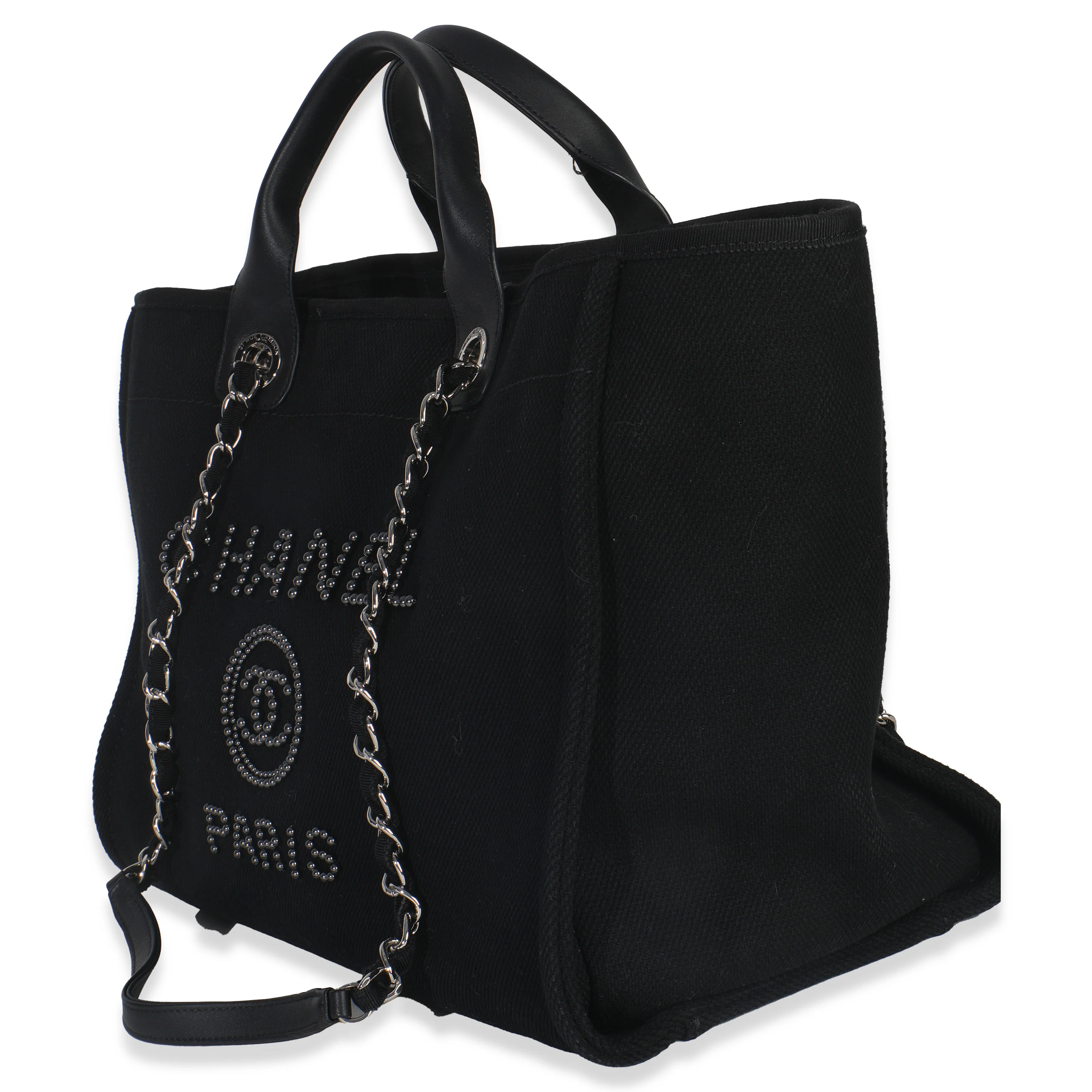 Black Canvas Pearl Medium Deauville Tote - Image 2