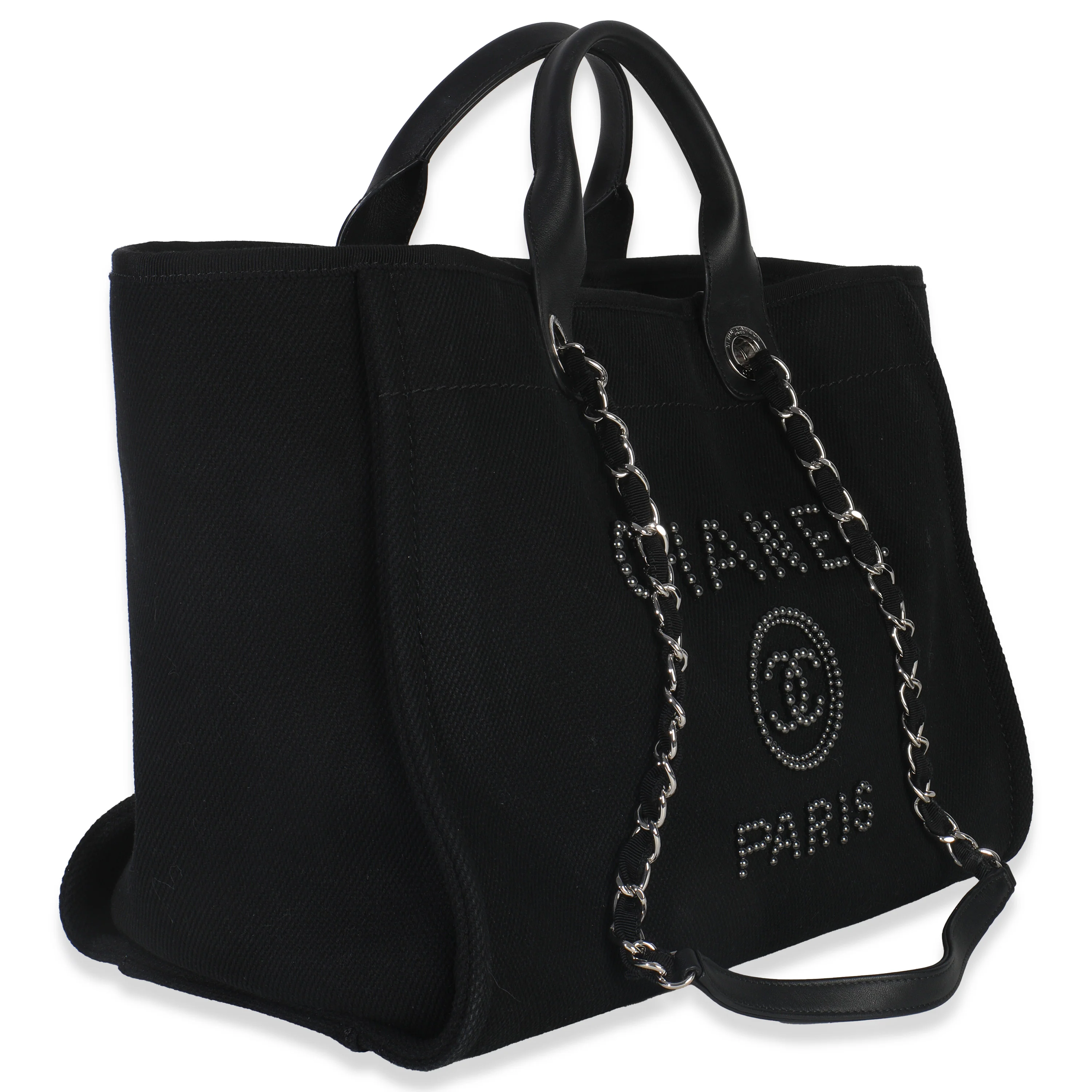 Black Canvas Pearl Medium Deauville Tote - Image 3
