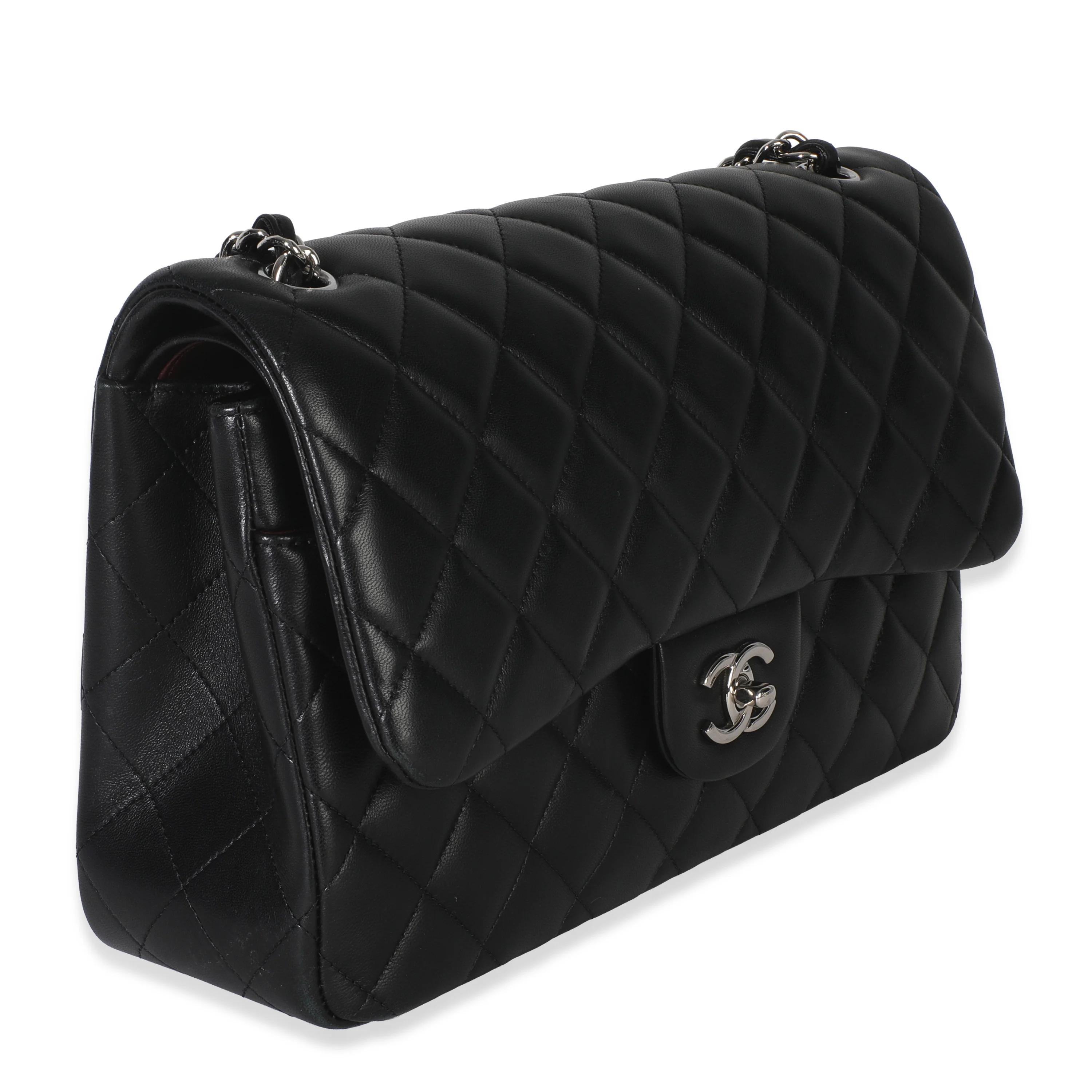 Black Quilted Lambskin Jumbo Double Flap Bag - Image 3