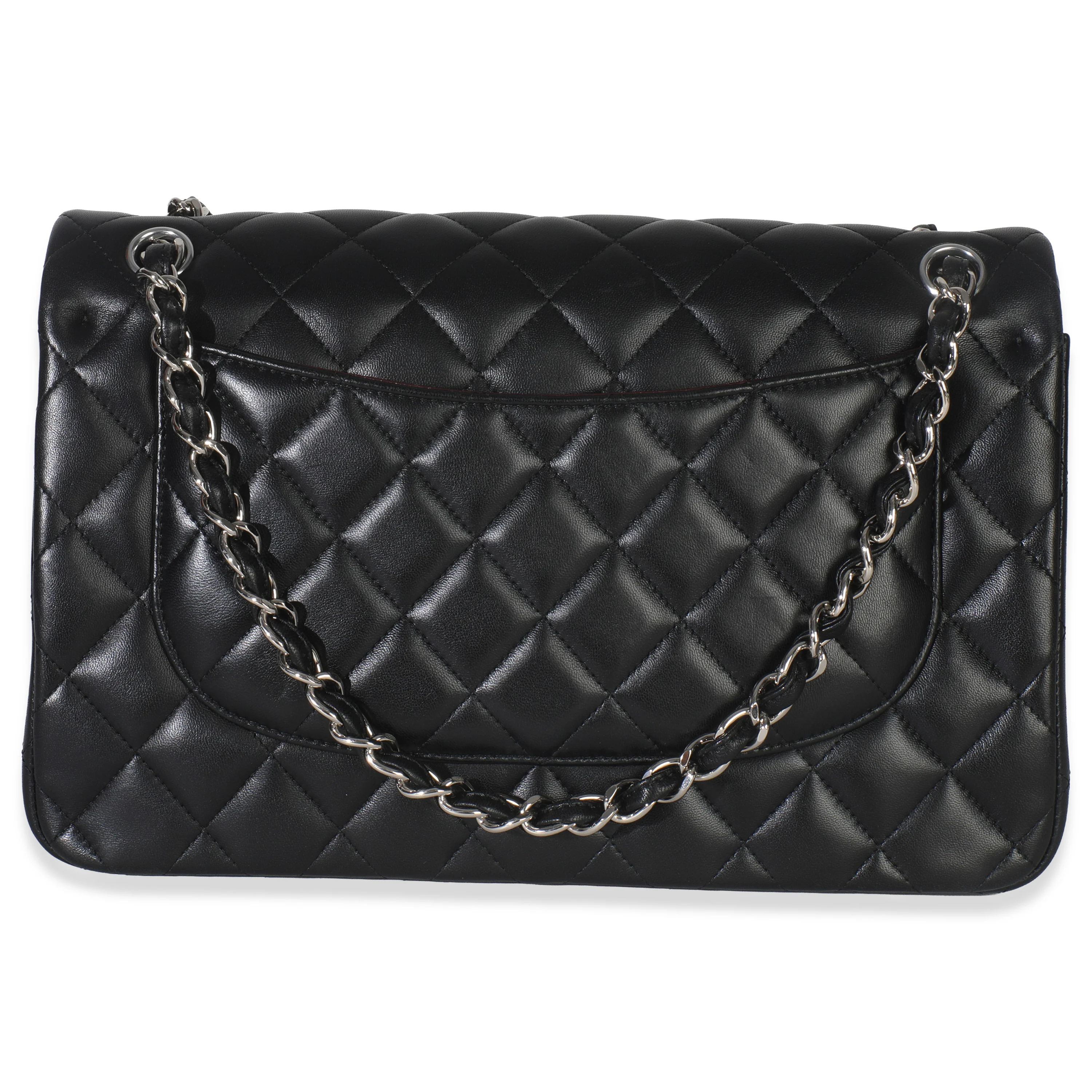 Black Quilted Lambskin Jumbo Double Flap Bag - Image 4