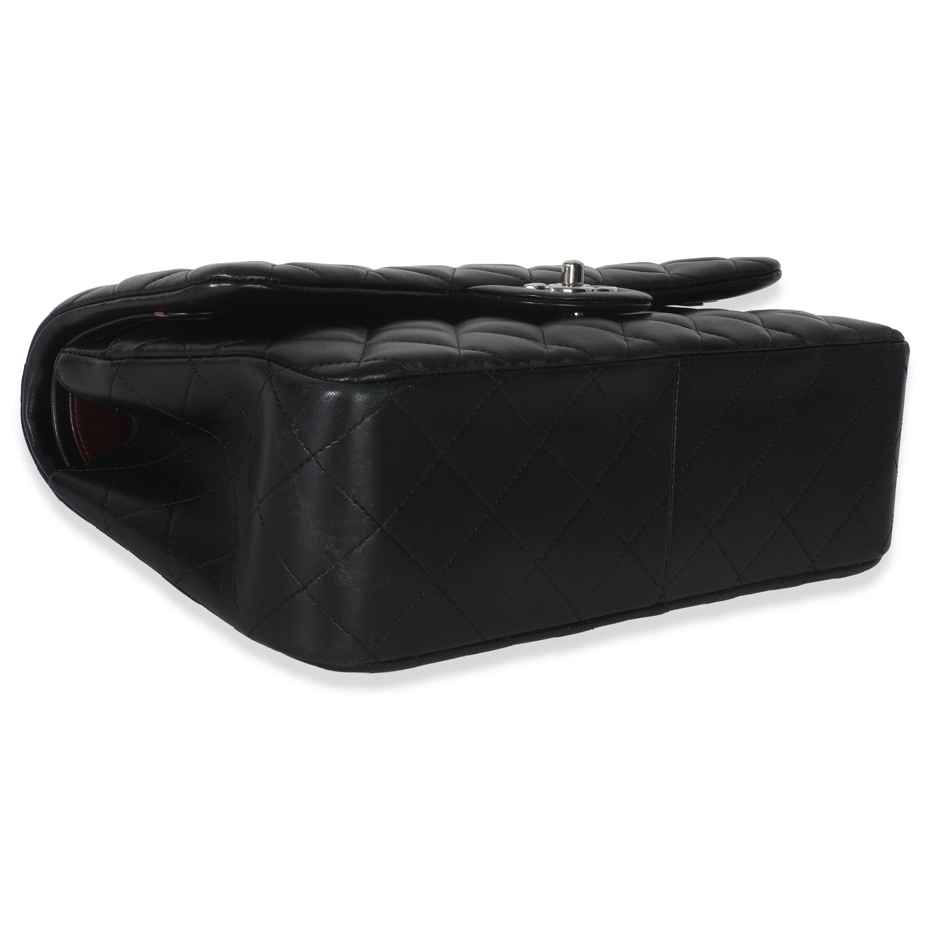 Black Quilted Lambskin Jumbo Double Flap Bag - Image 5