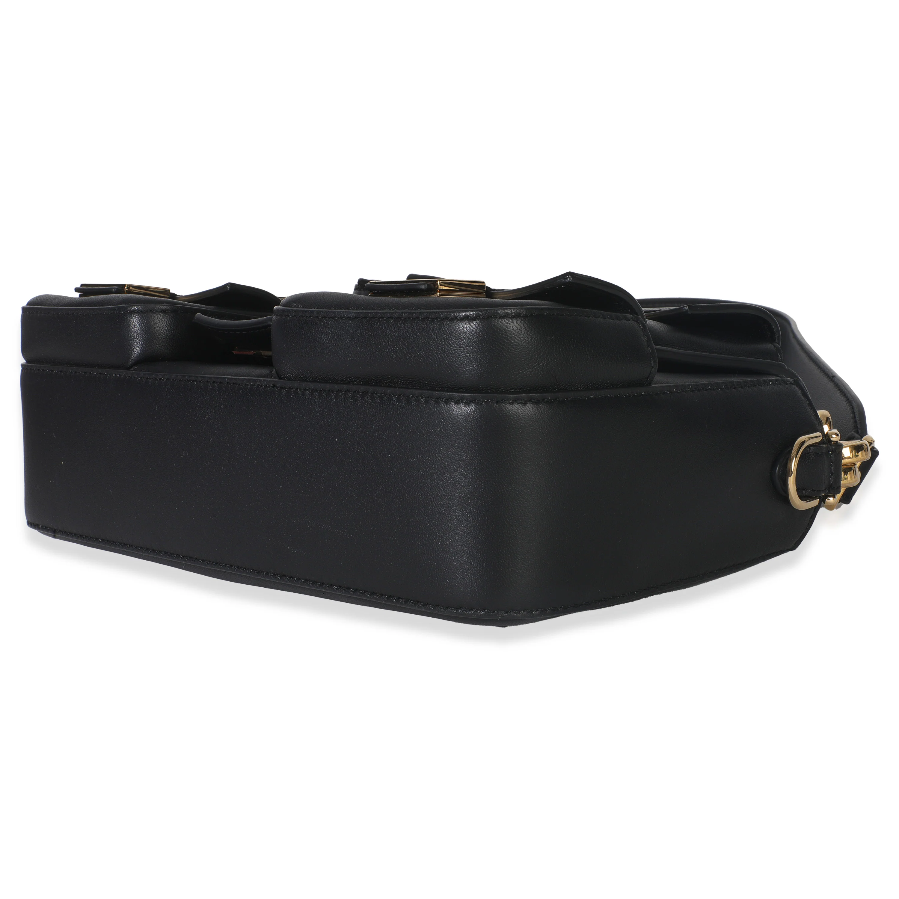 Black Nappa Convertible Multipocket Baguette Bag - Image 7