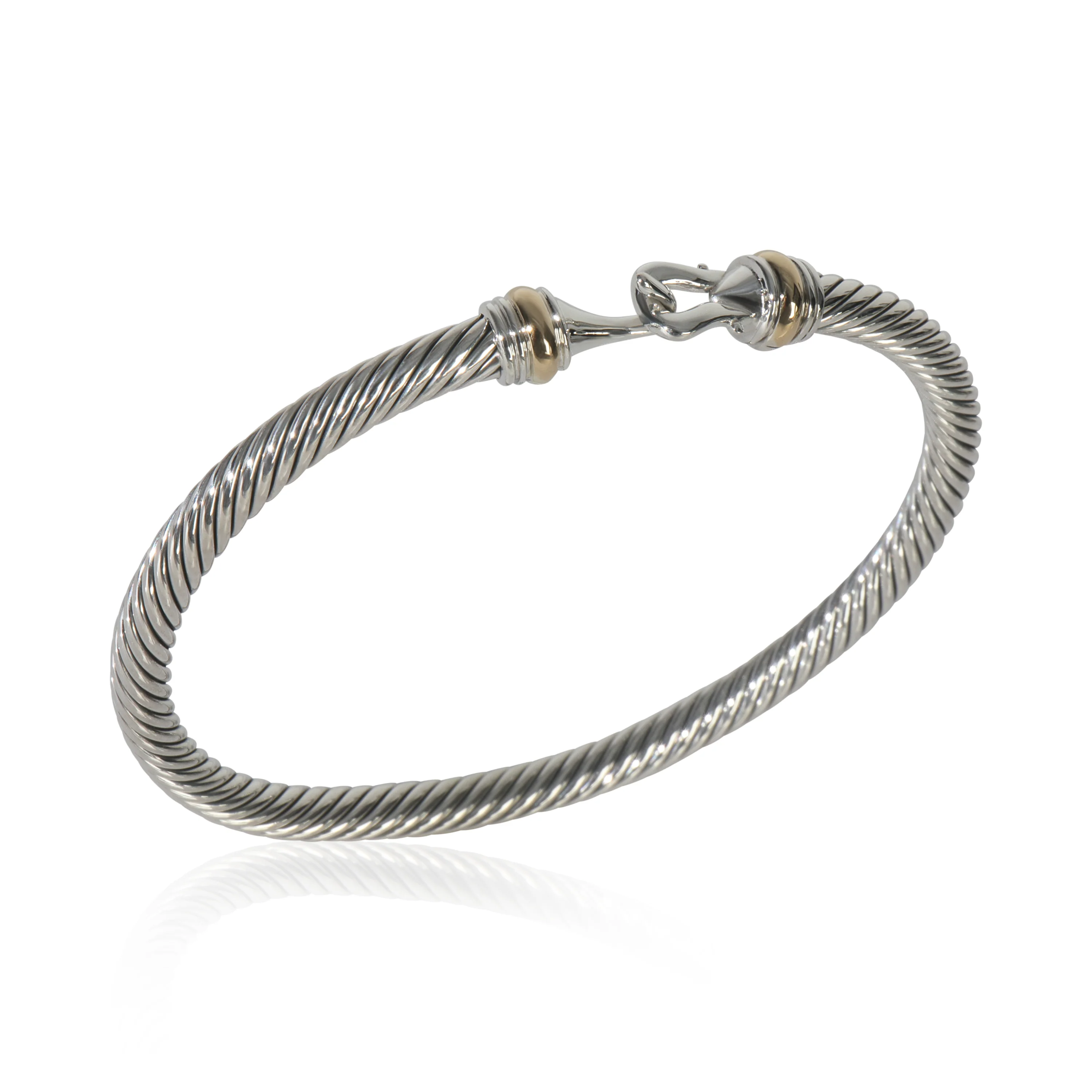 Yellow Gold & Sterling Silver  Cable Buckle Bracelet - Image 4