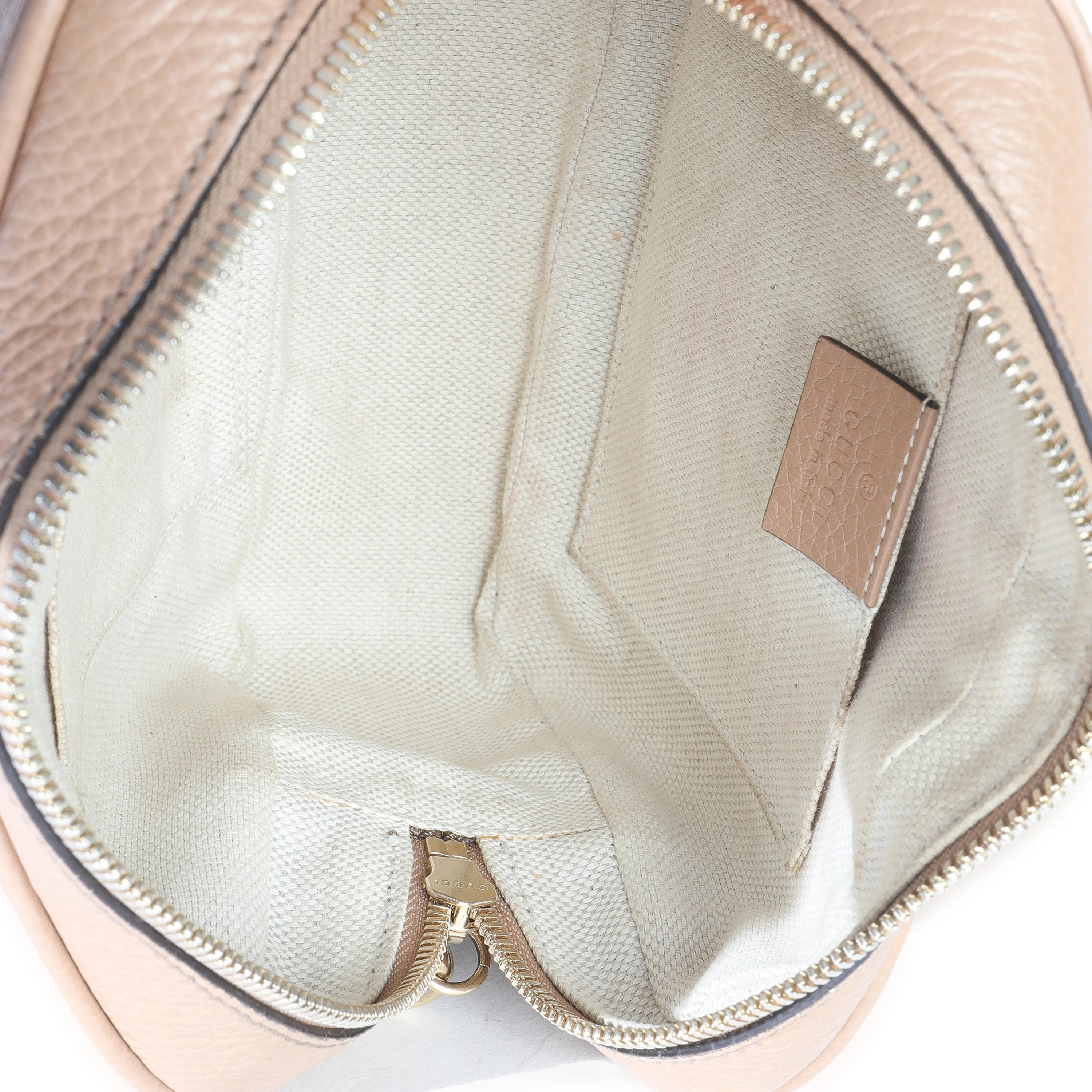 Beige Pebbled Calfskin Small Soho Disco Crossbody - Image 9