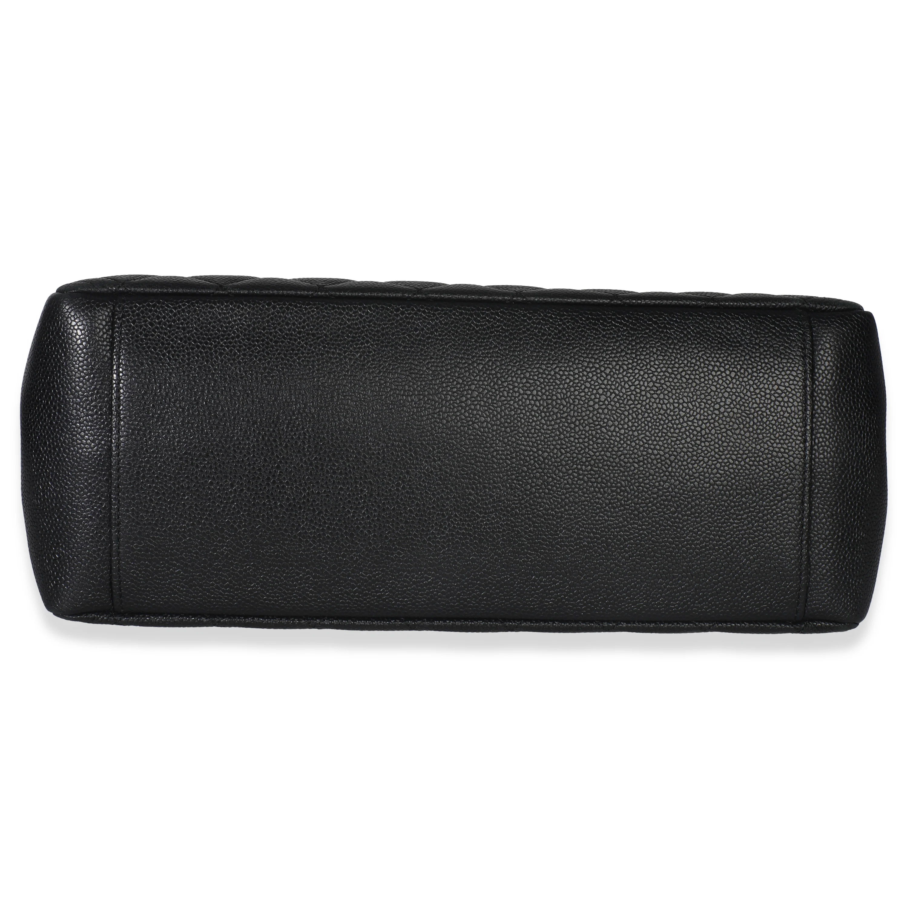 Black Quilted Caviar Grand Shopper Tote - Image 5