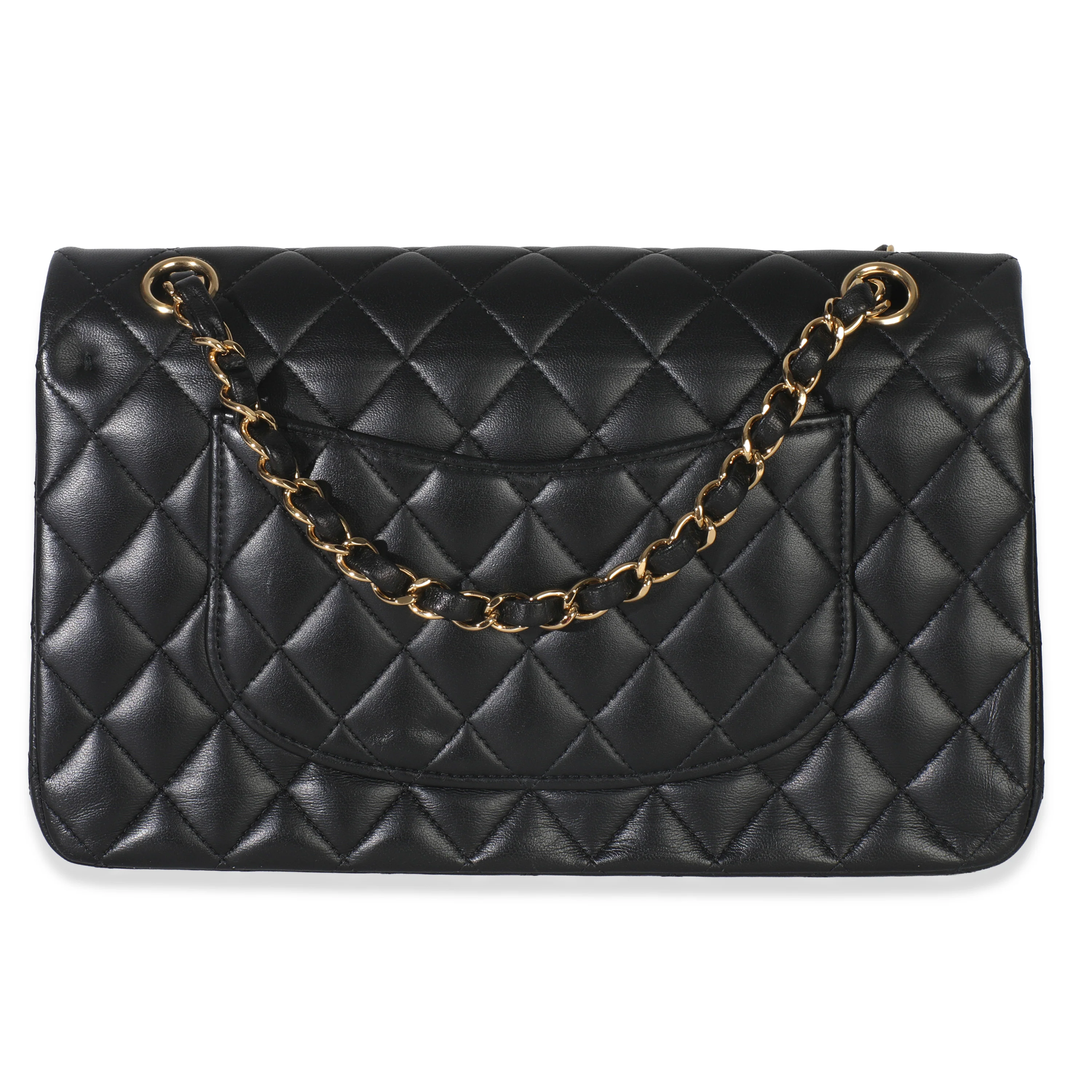 Black Quilted Lambskin Medium Classic Double Flap Handbag - Image 3