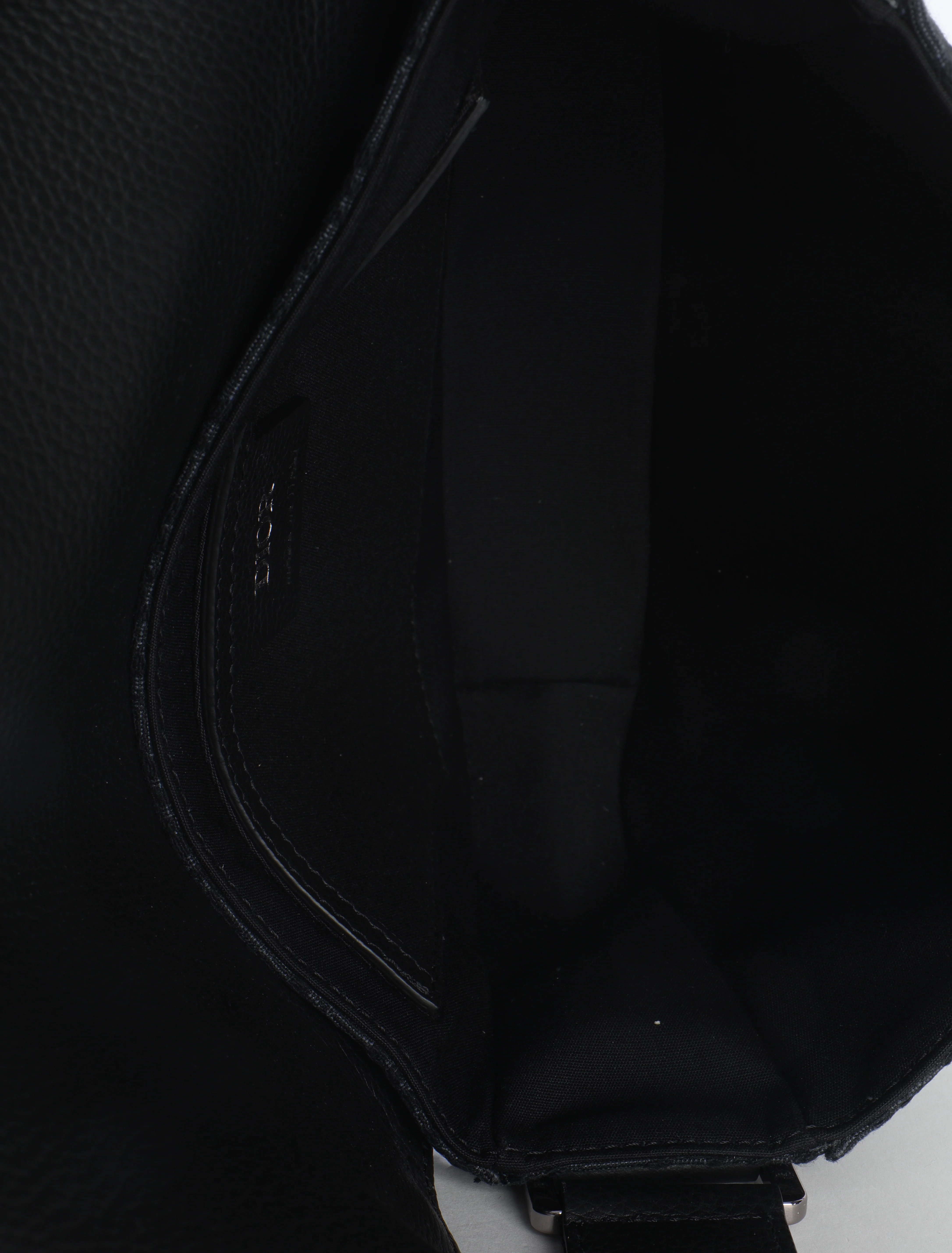 Black Oblique Canvas Small Saddle Messenger - Image 11