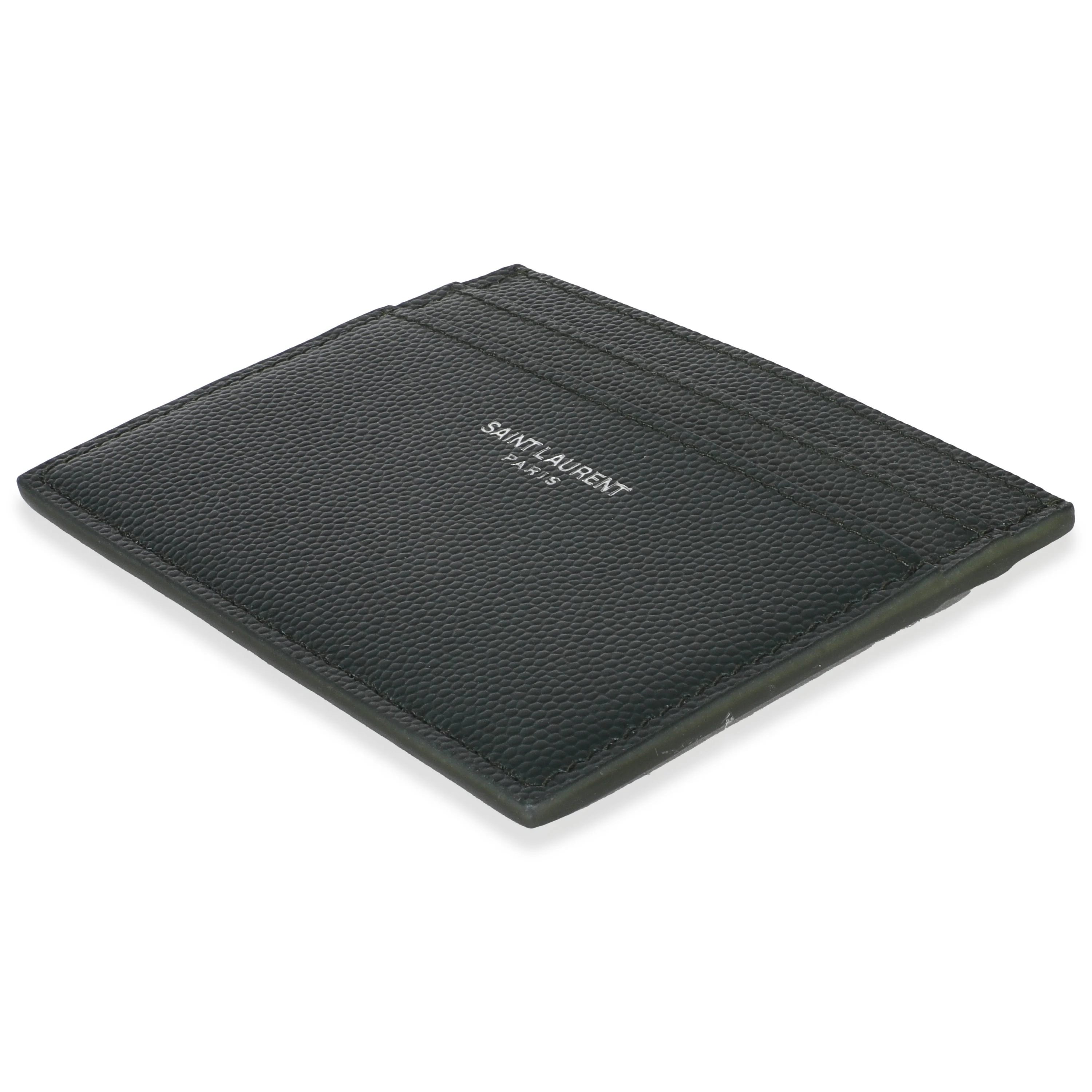 Dark Khaki Grain De Poudre Credit Card Case - Image 5