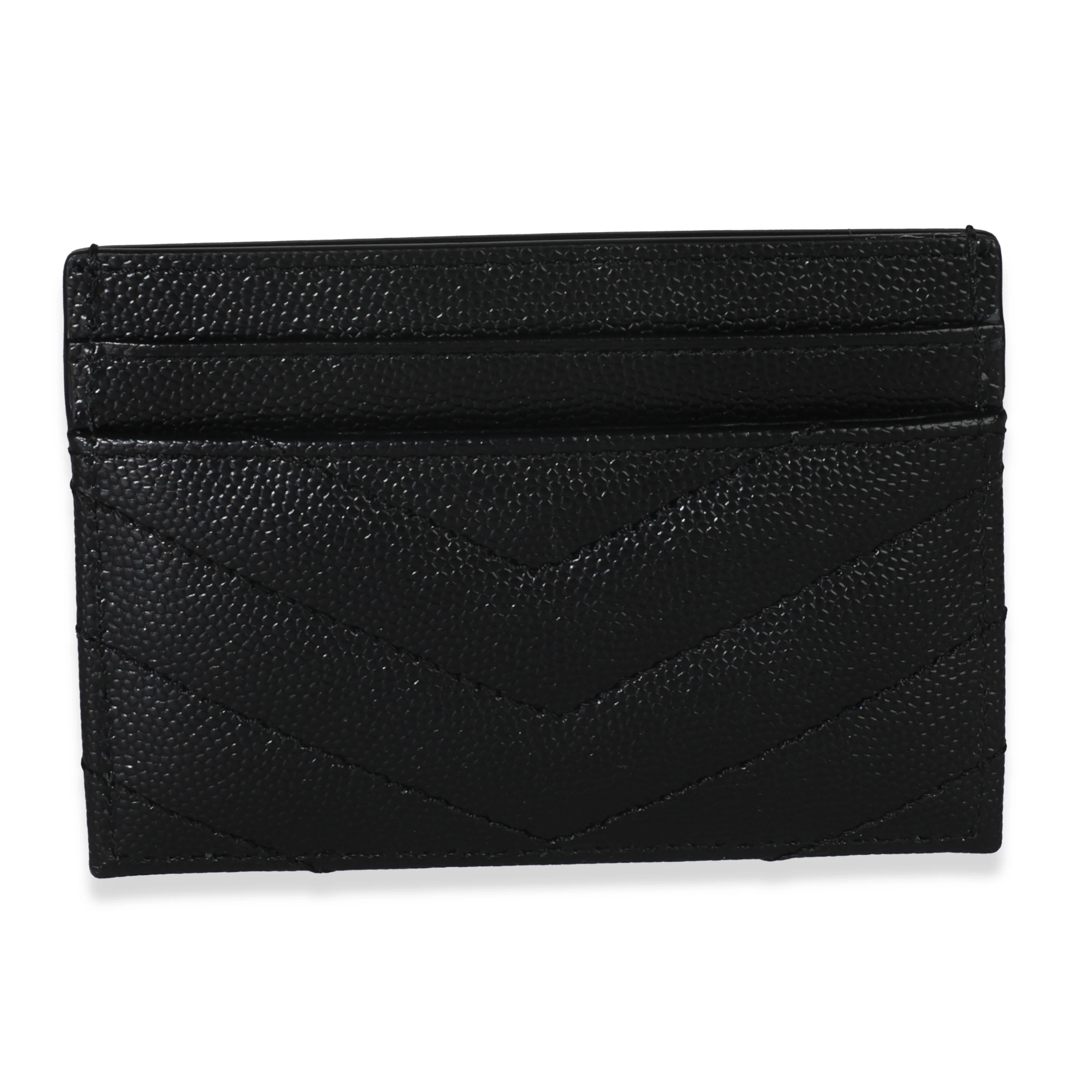 Black Grain De Poudre Matelasse Cassandre Card Case - Image 3