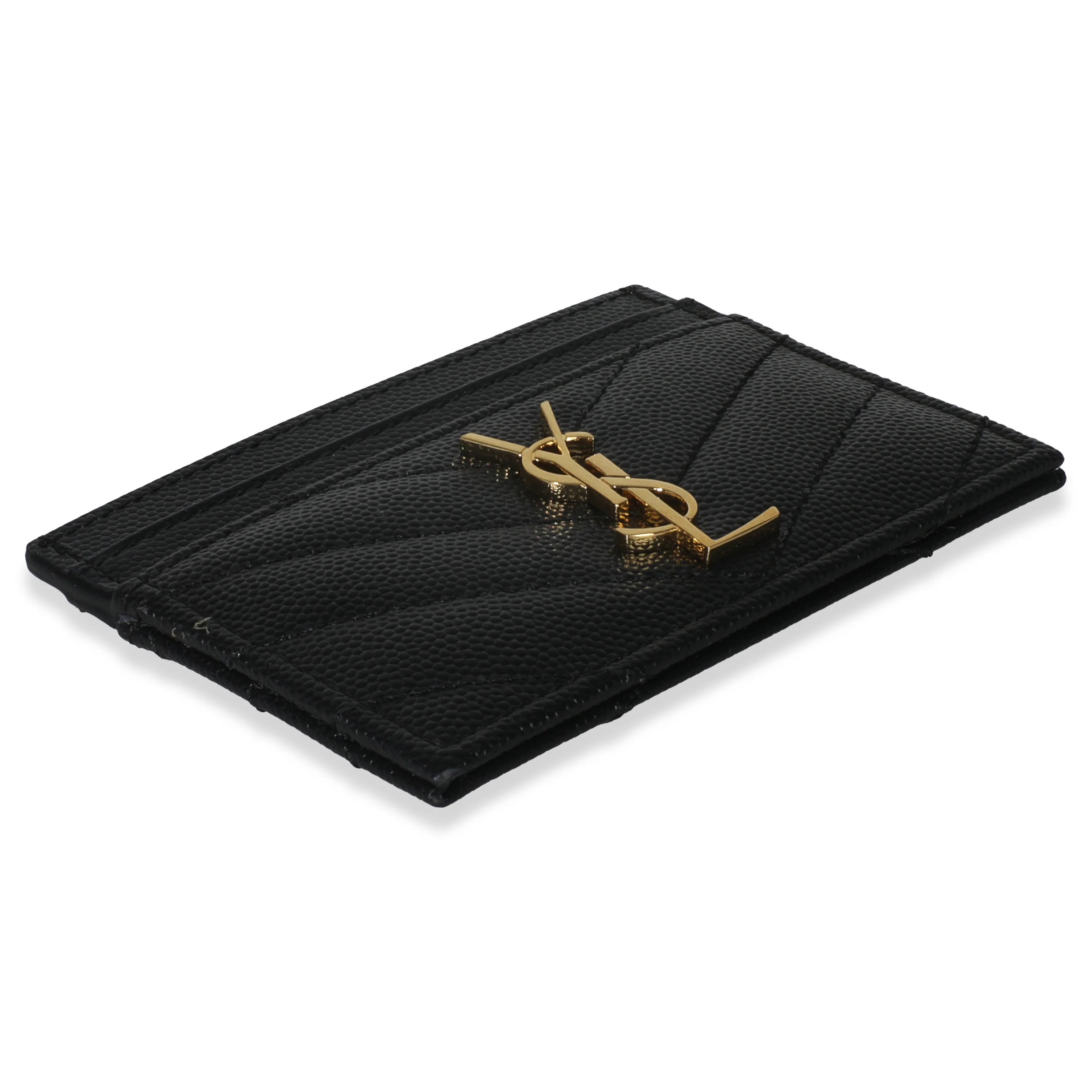 Black Grain De Poudre Matelasse Cassandre Card Case - Image 4