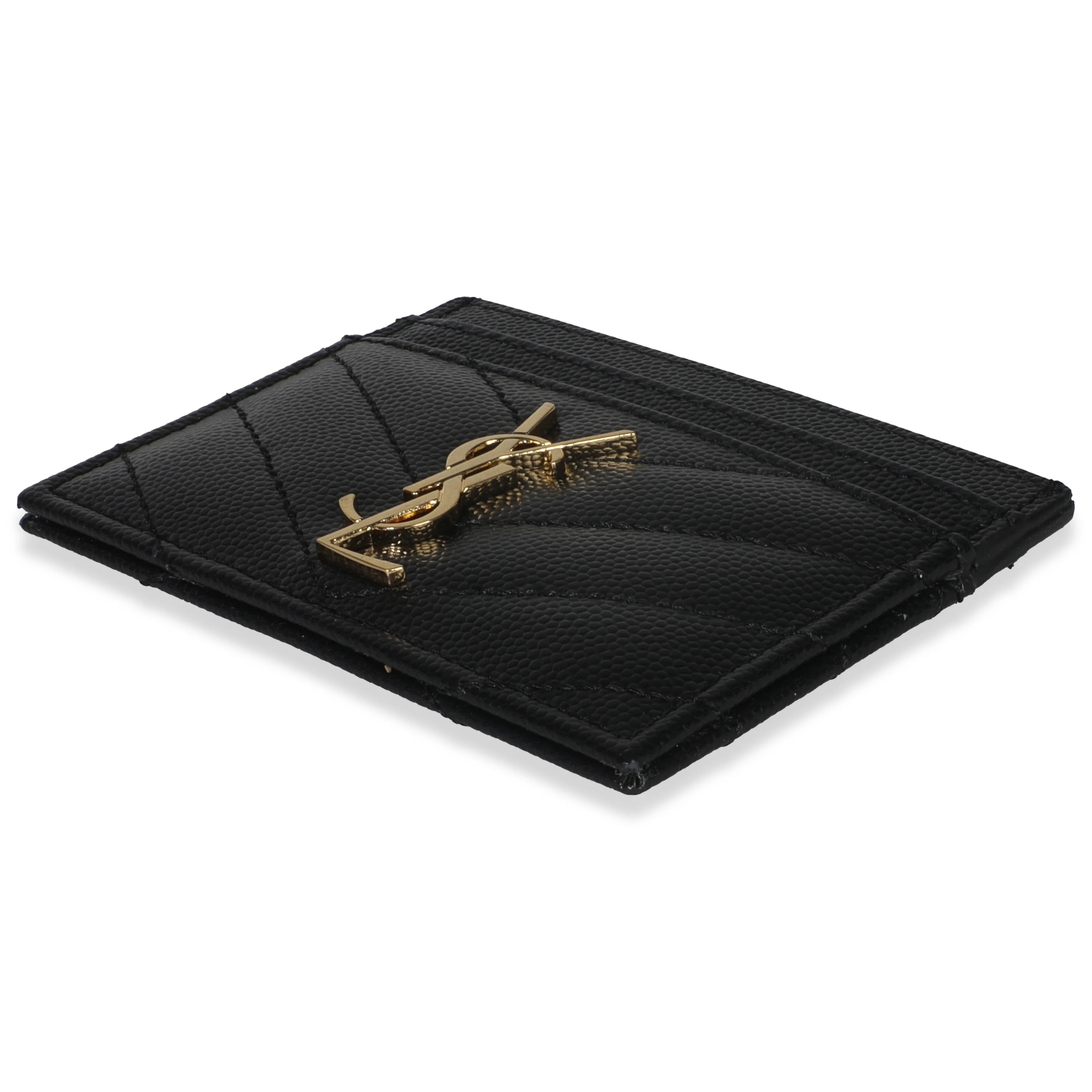 Black Grain De Poudre Matelasse Cassandre Card Case - Image 5