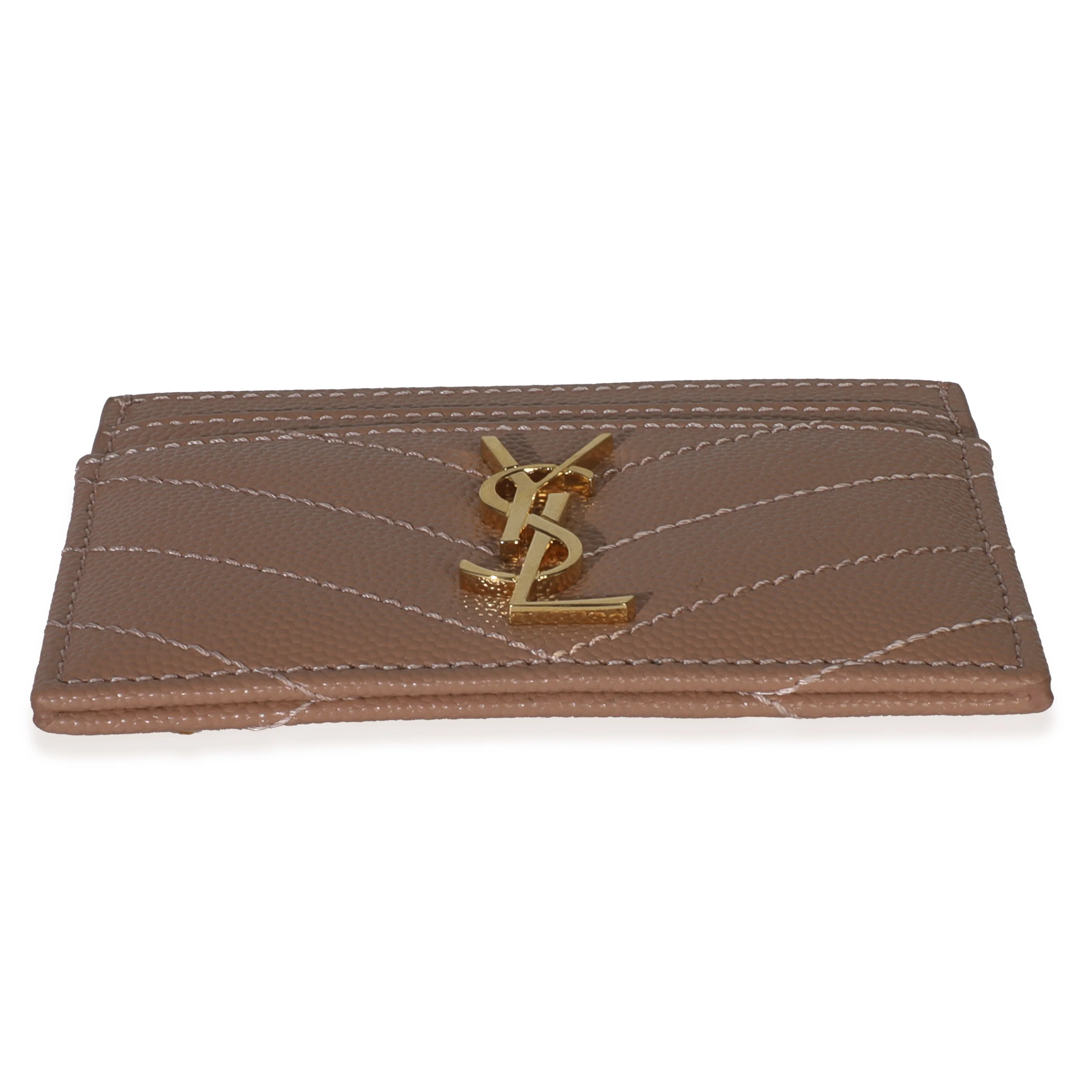 Pale Pink Grain De Poudre Matelasse Cassandre Card Case - Image 5