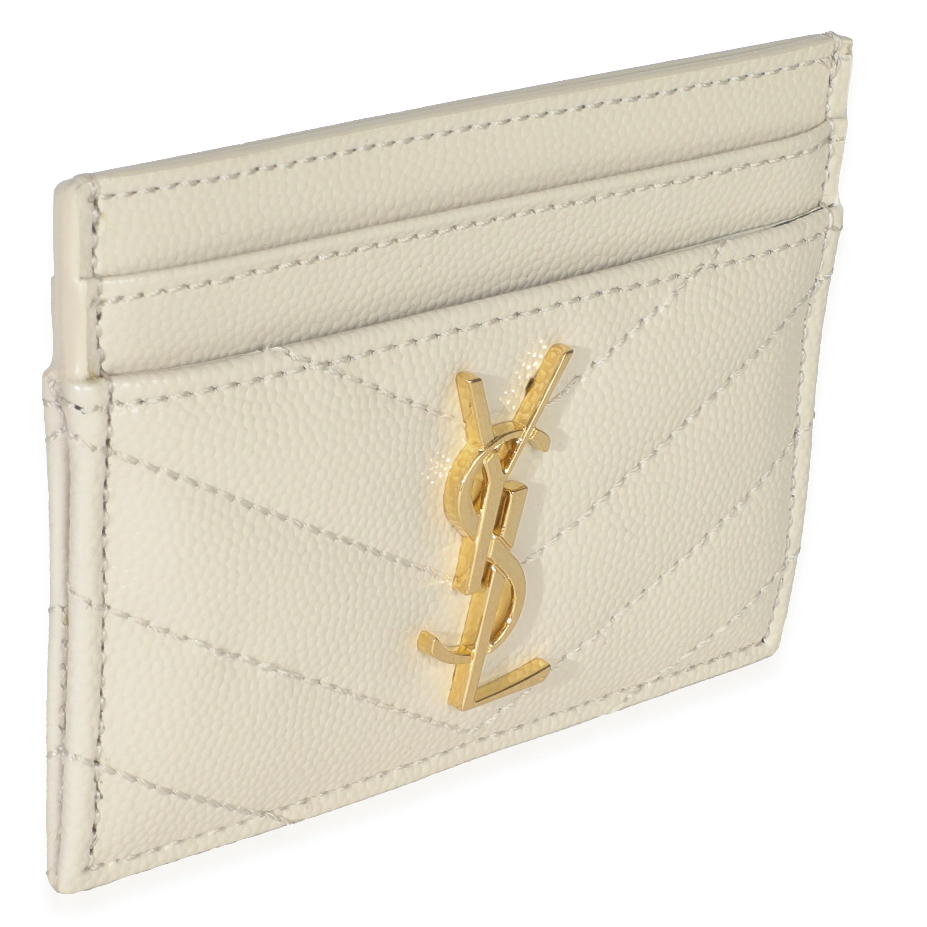 Blanc Vintage Grain De Poudre Matelasse Cassandre Card Case - Image 2
