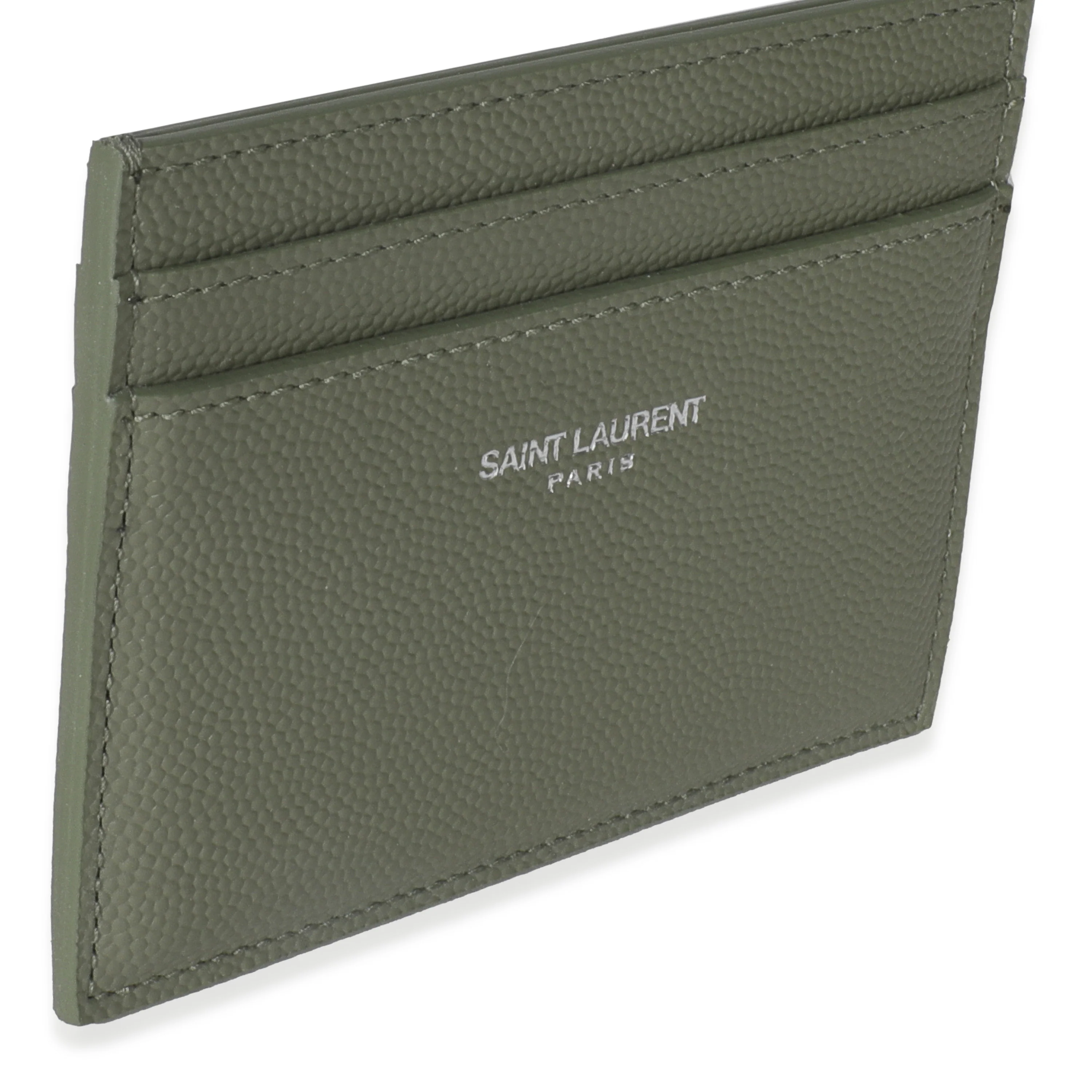 Light Khaki Grain De Poudre Credit Card Case - Image 3