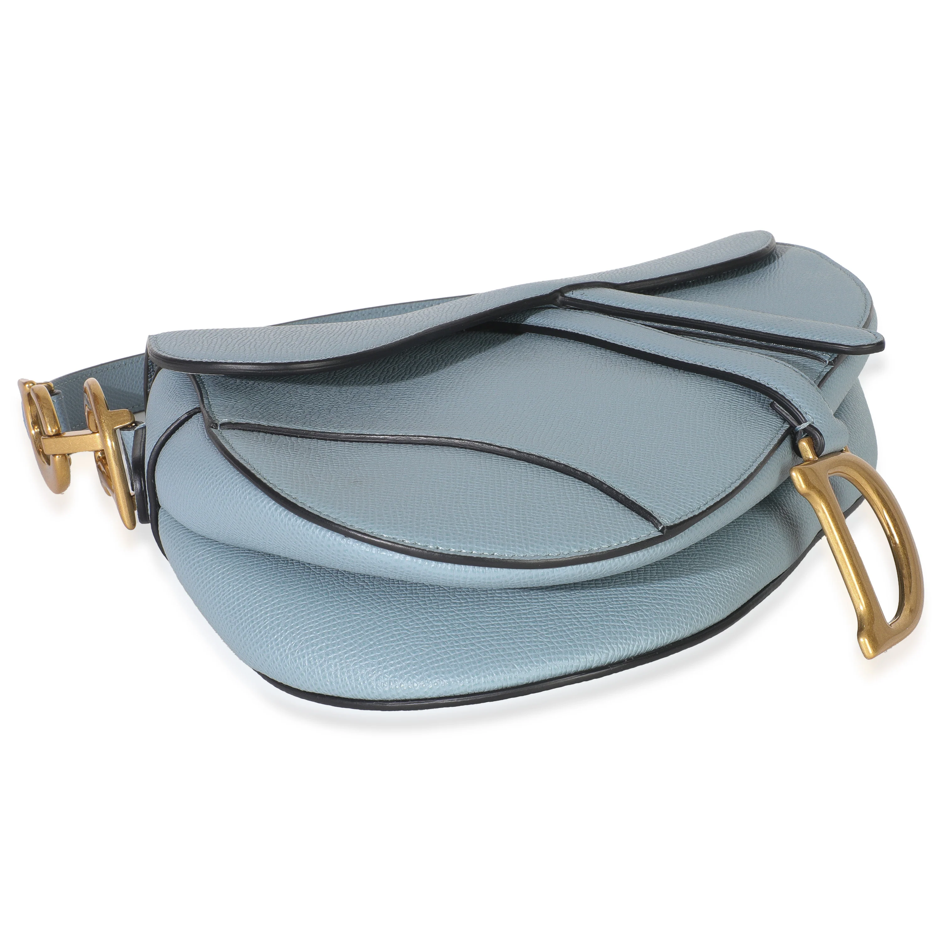 Blue Grained Calfskin Medium Saddle - Image 6