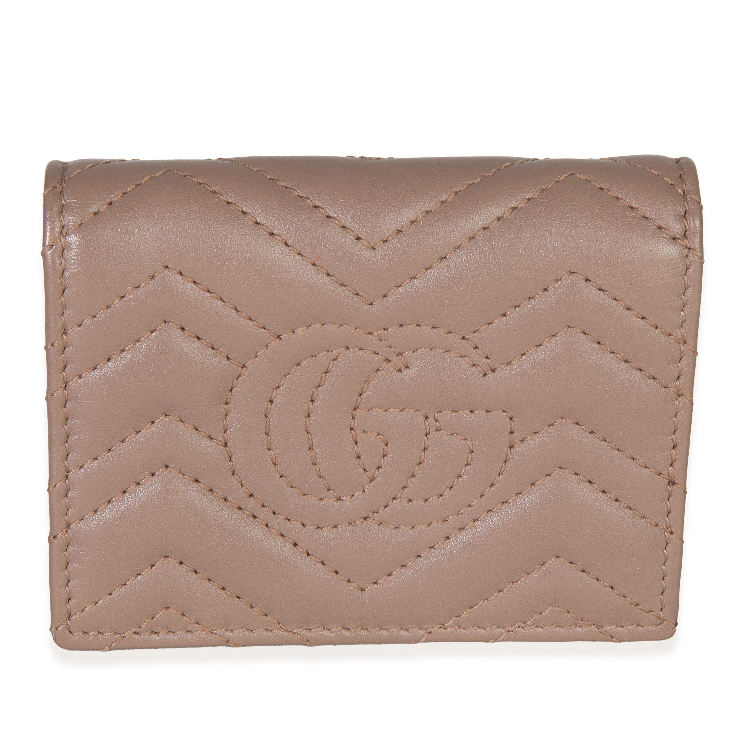 Porcelain Rose Matelasse Calfskin GG Card Case Wallet - Image 3