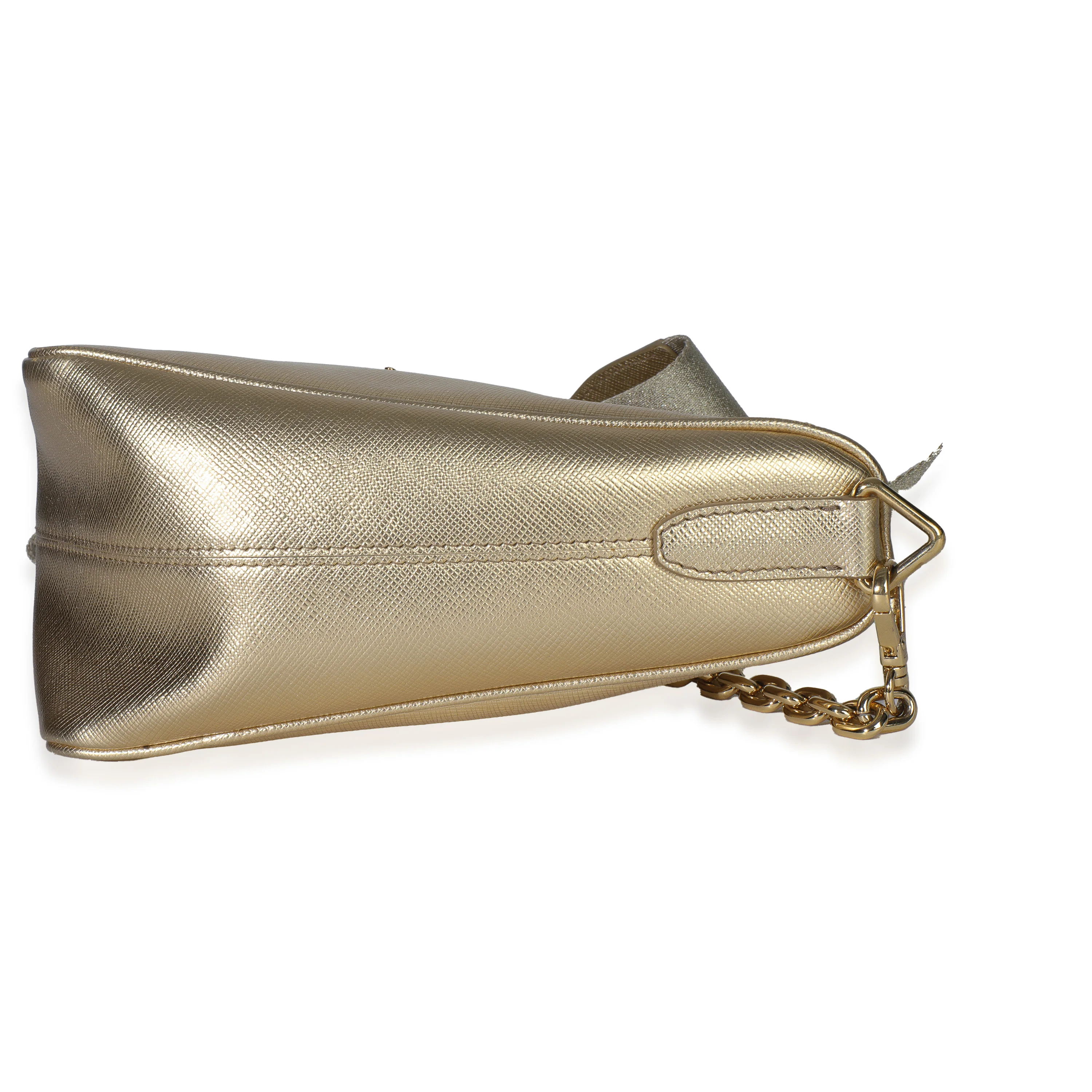 Platino Gold Saffiano Lux Triangle Shoulder Bag - Image 4