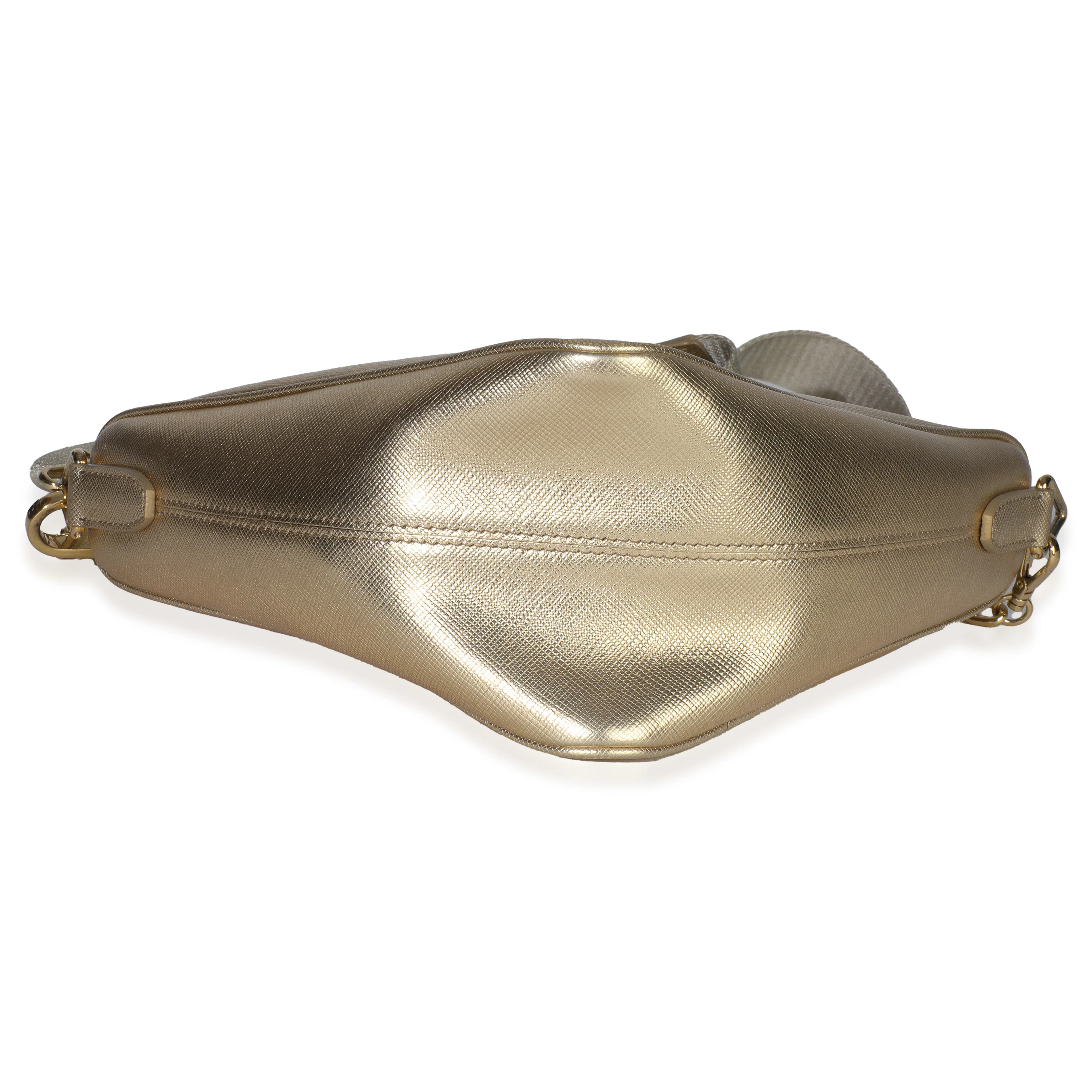 Platino Gold Saffiano Lux Triangle Shoulder Bag - Image 5
