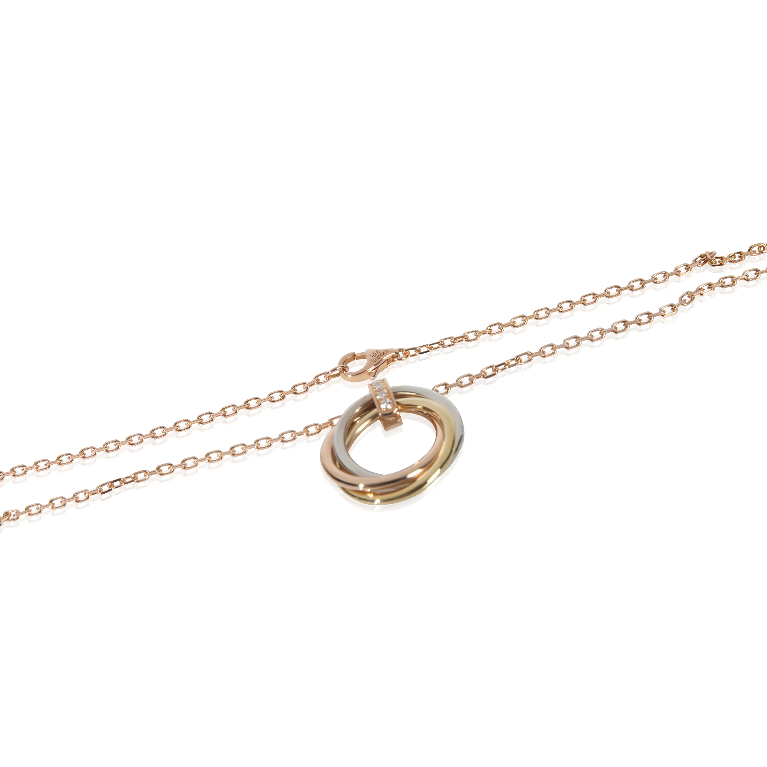 3-Tone Gold Diamond Trinity Pendant - Image 2