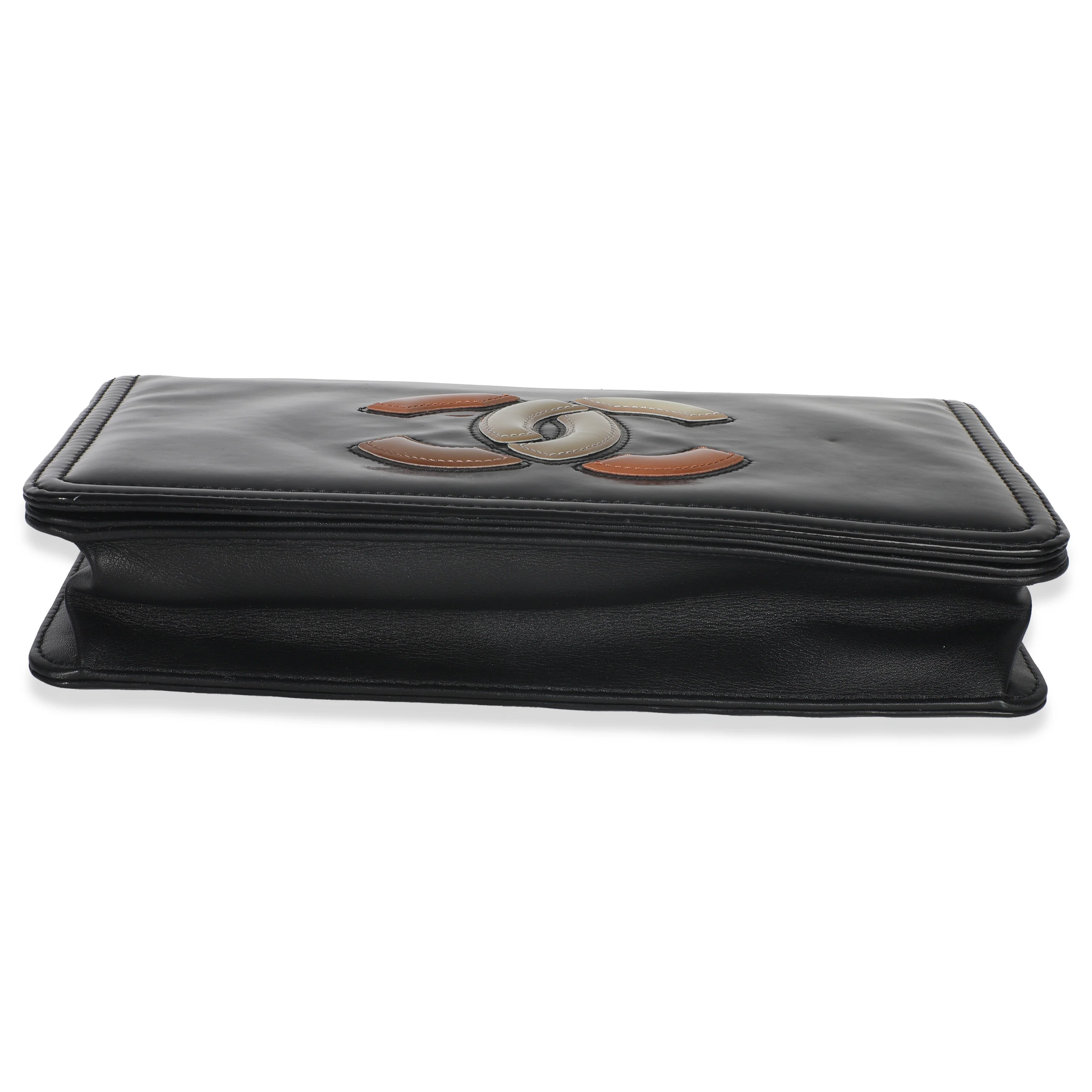 Black Patent CC Lipstick Flap Bag - Image 5