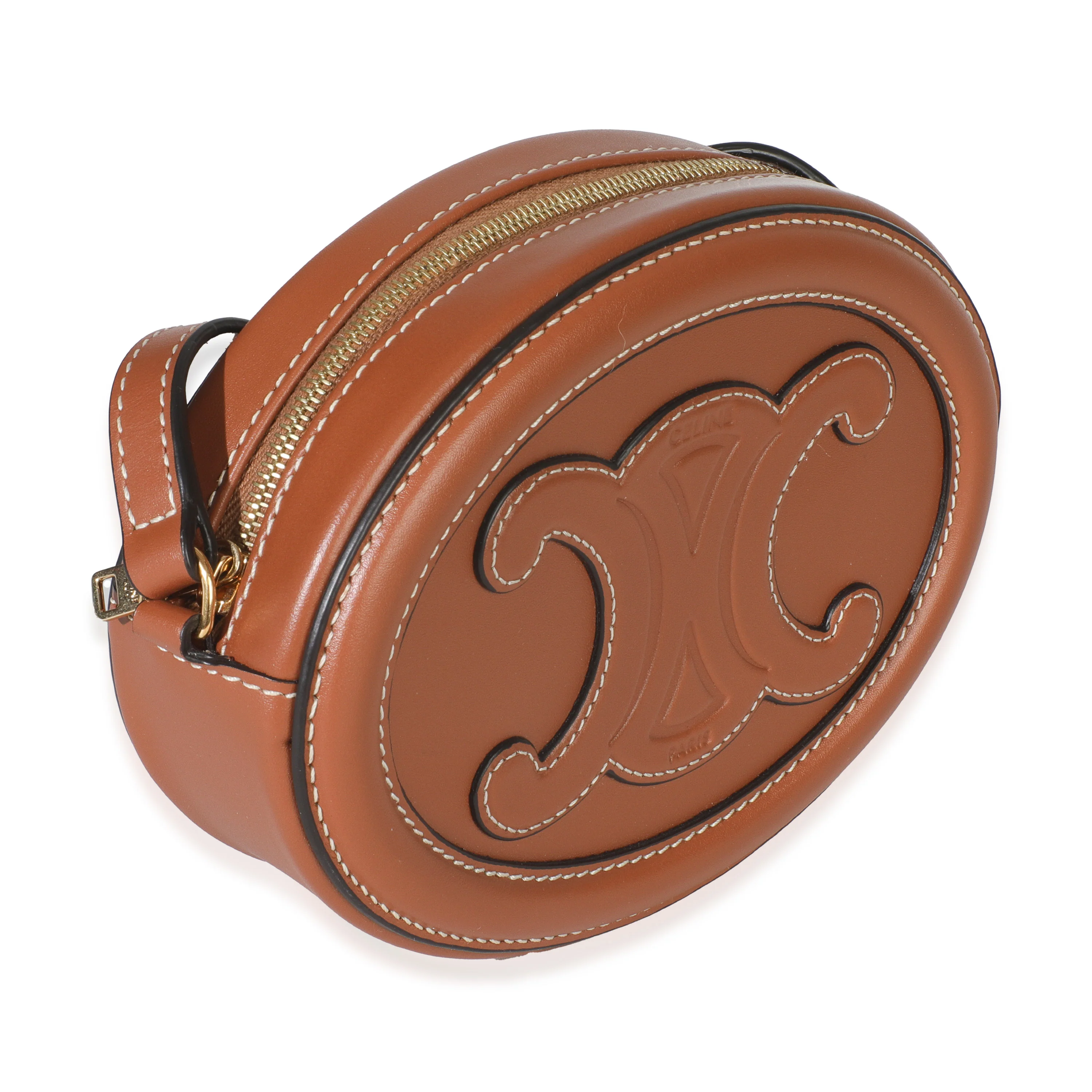 Tan Smooth Calfskin Mini Oval Triomphe Crossbody - Image 3