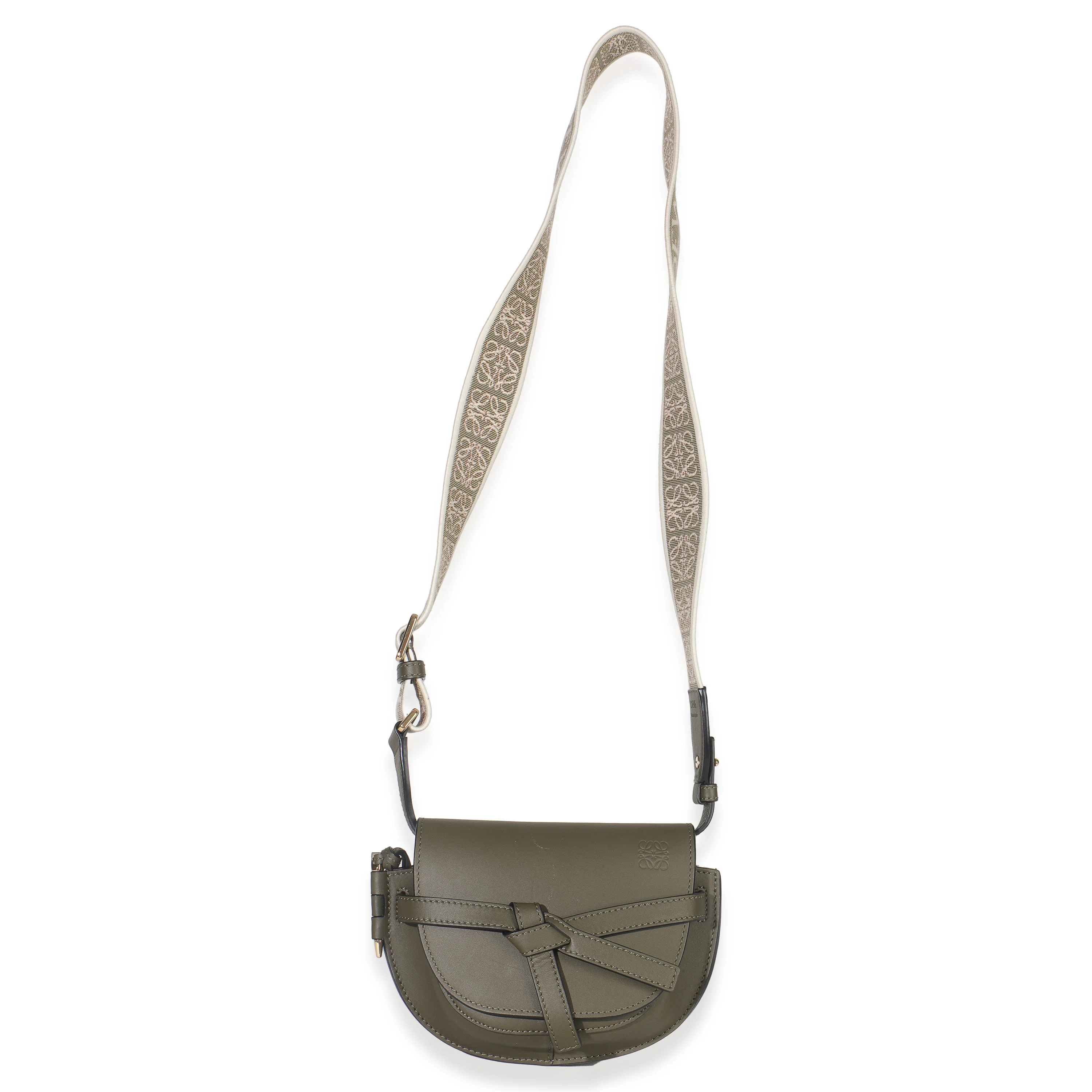 Khaki Calfskin Mini Gate Dual Bag - Image 8