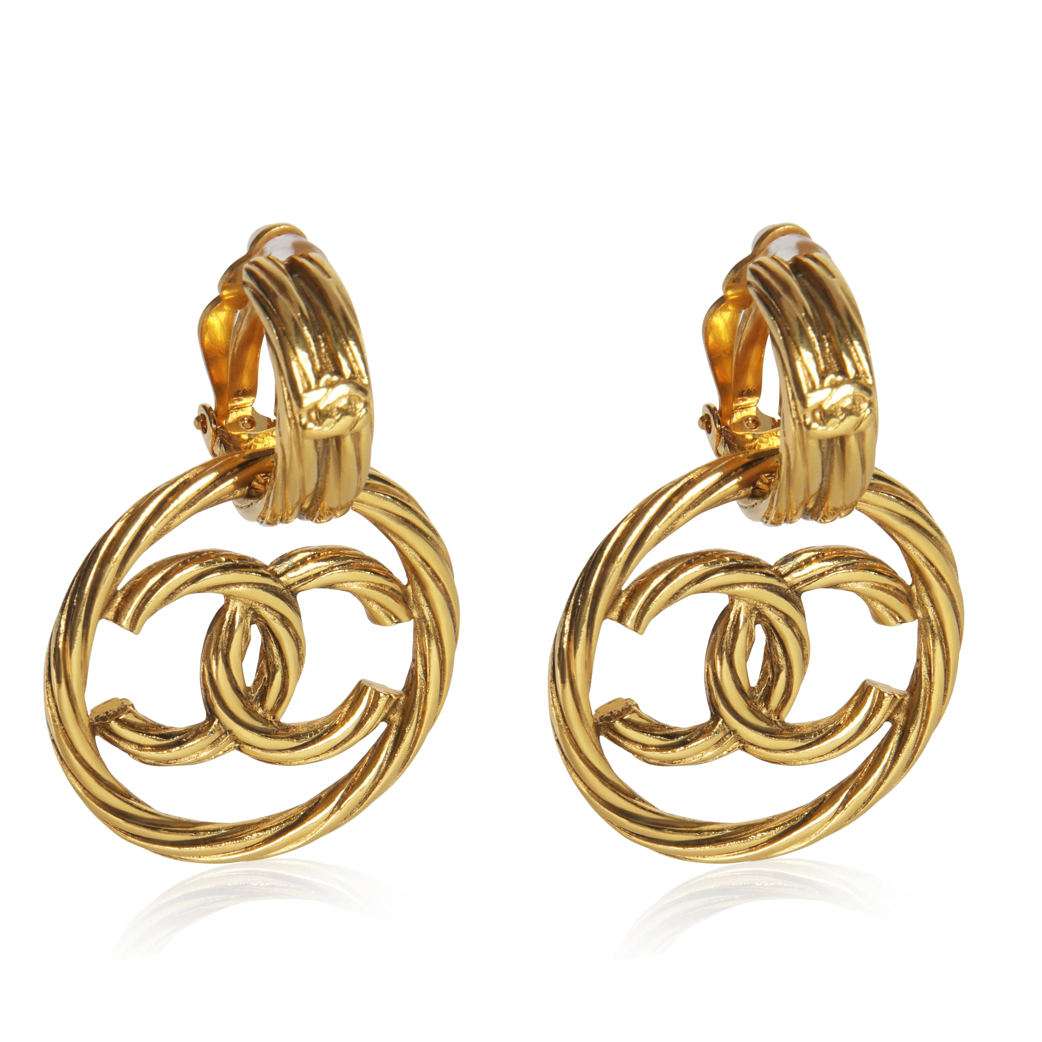 Gold-Plated  Vintage 1993 CC Drop Earrings
