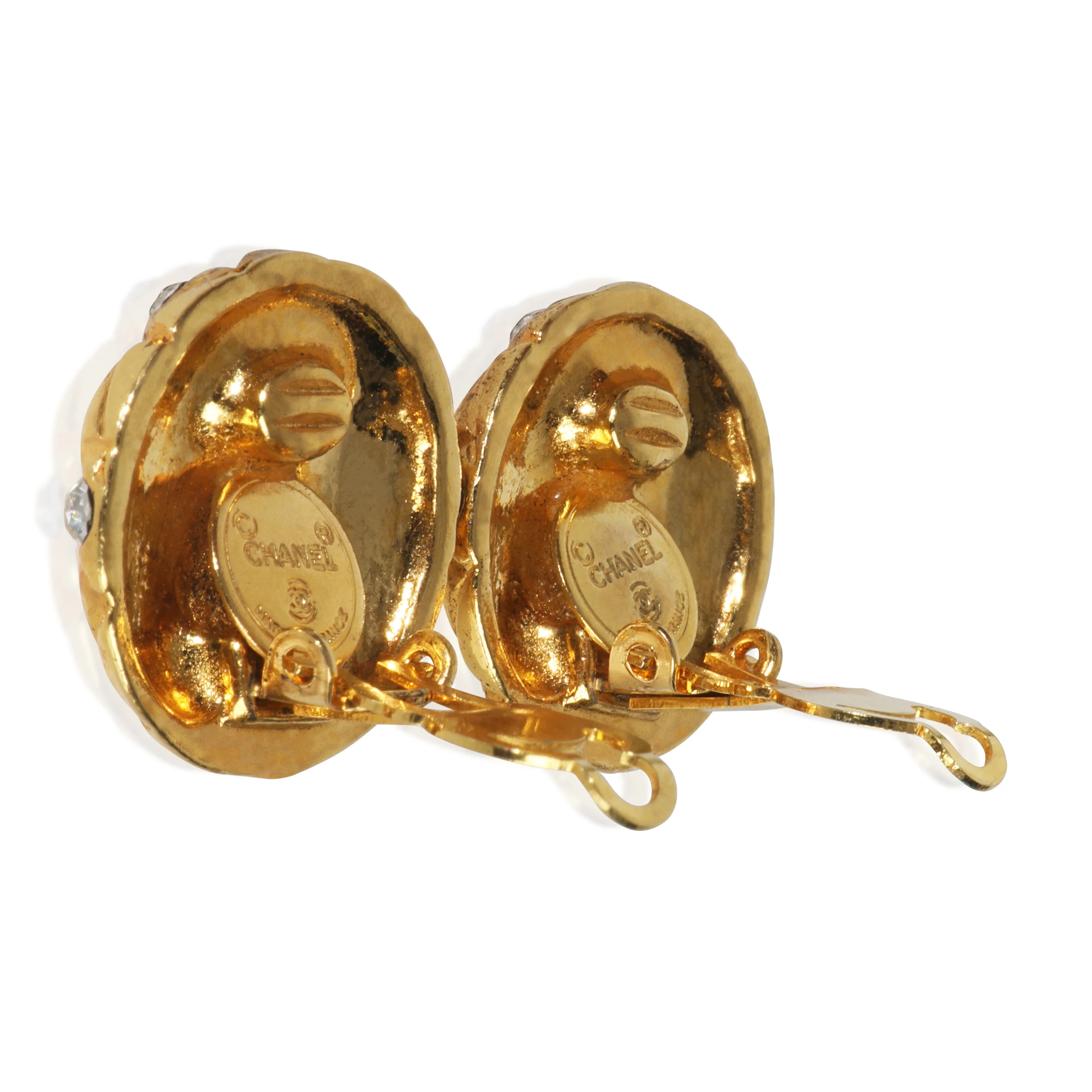 Gold-Plated  Vintage Quilted Earrings - Image 4