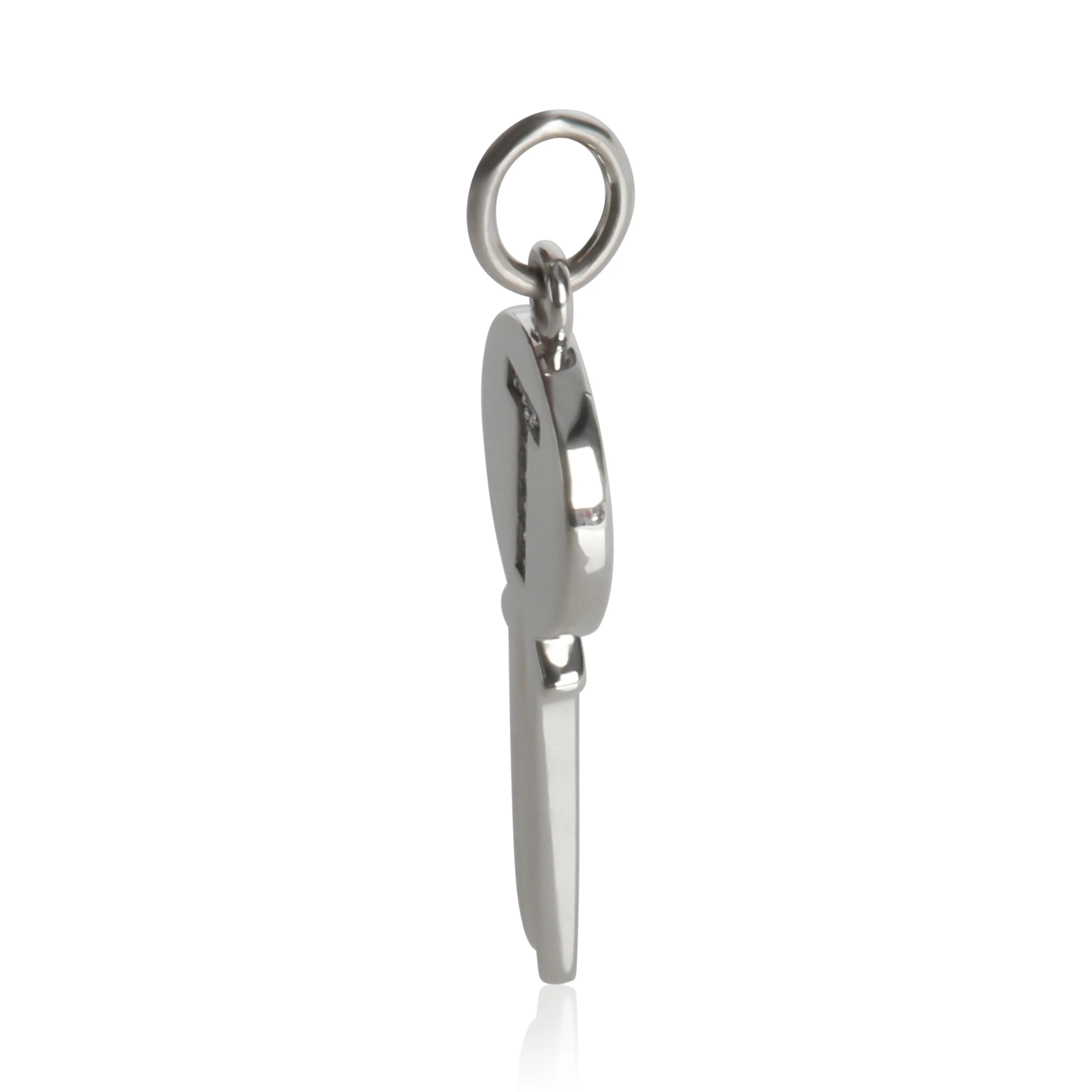 White Gold Diamond Mini Key Charm - Image 2