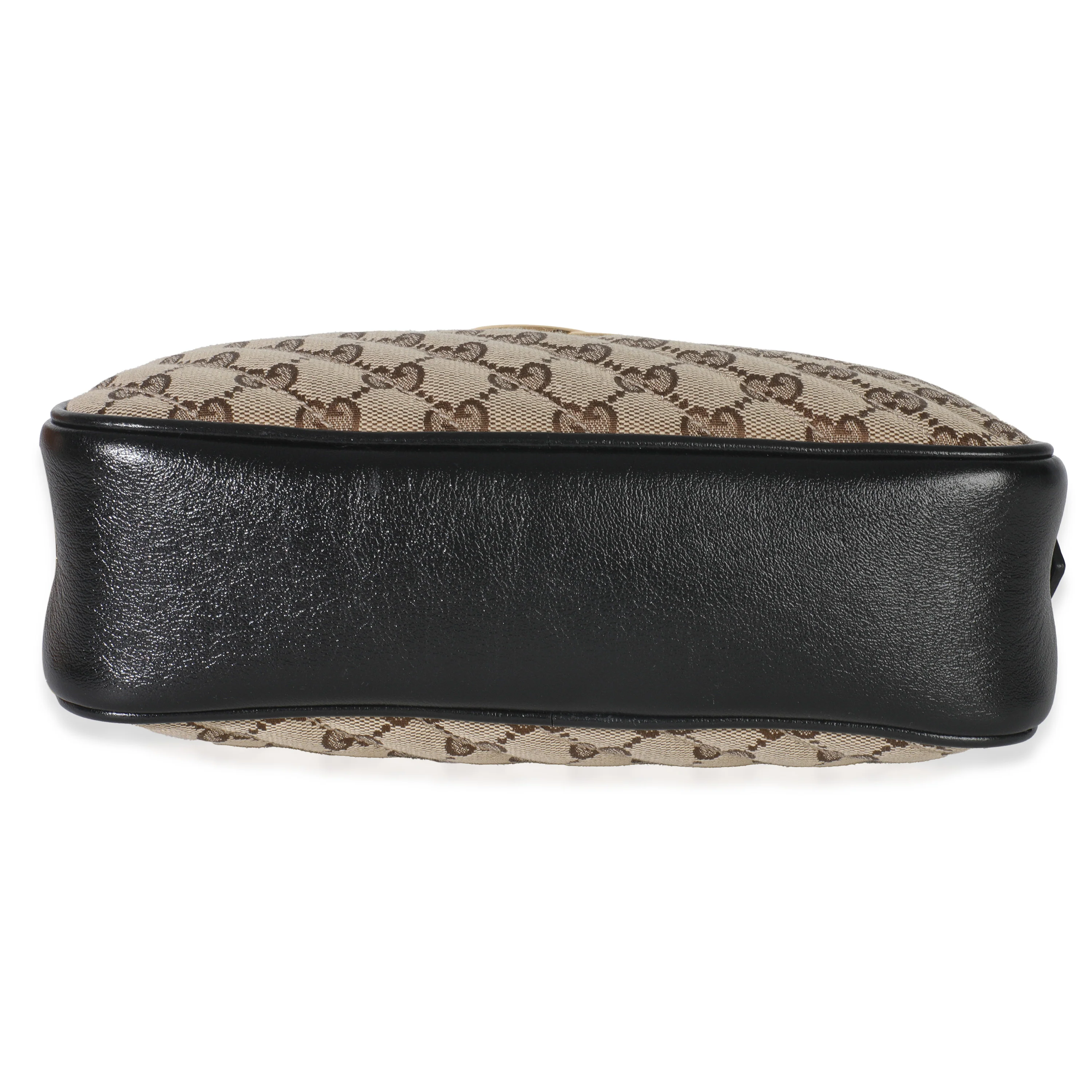 Beige Black Matelasse Diagonal Small GG Marmont Chain Shoulder Bag - Image 5