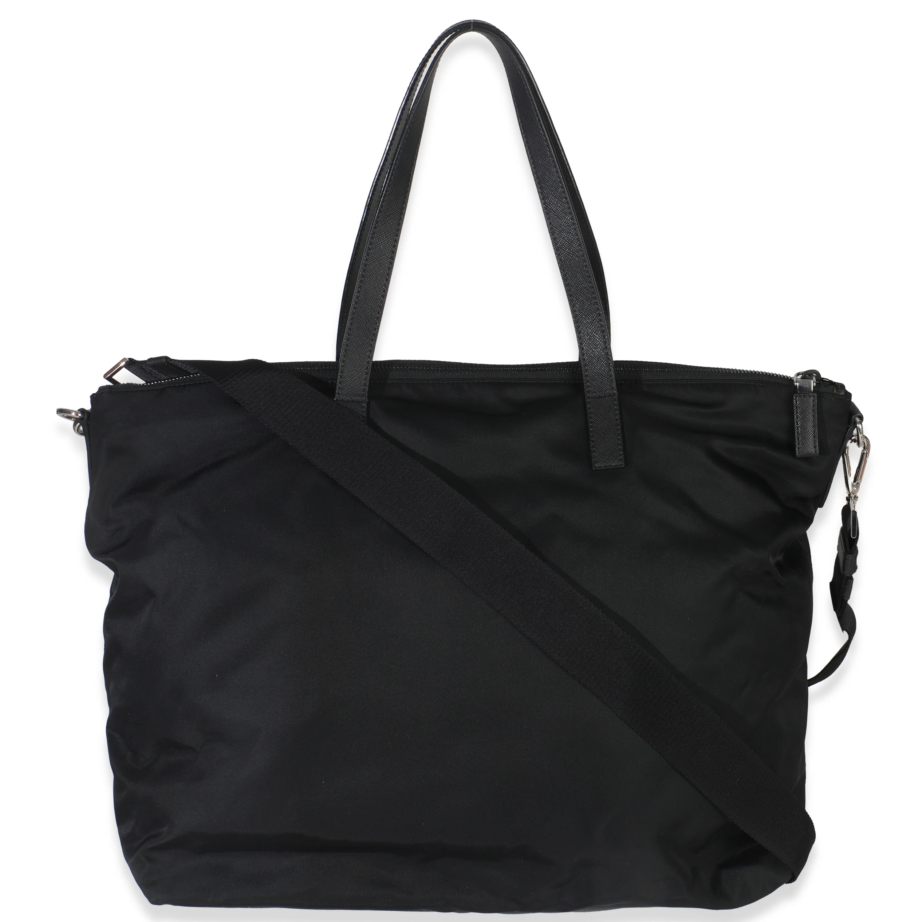 Black Nylon Multicolor Logo Patches Tote Bag - Image 4