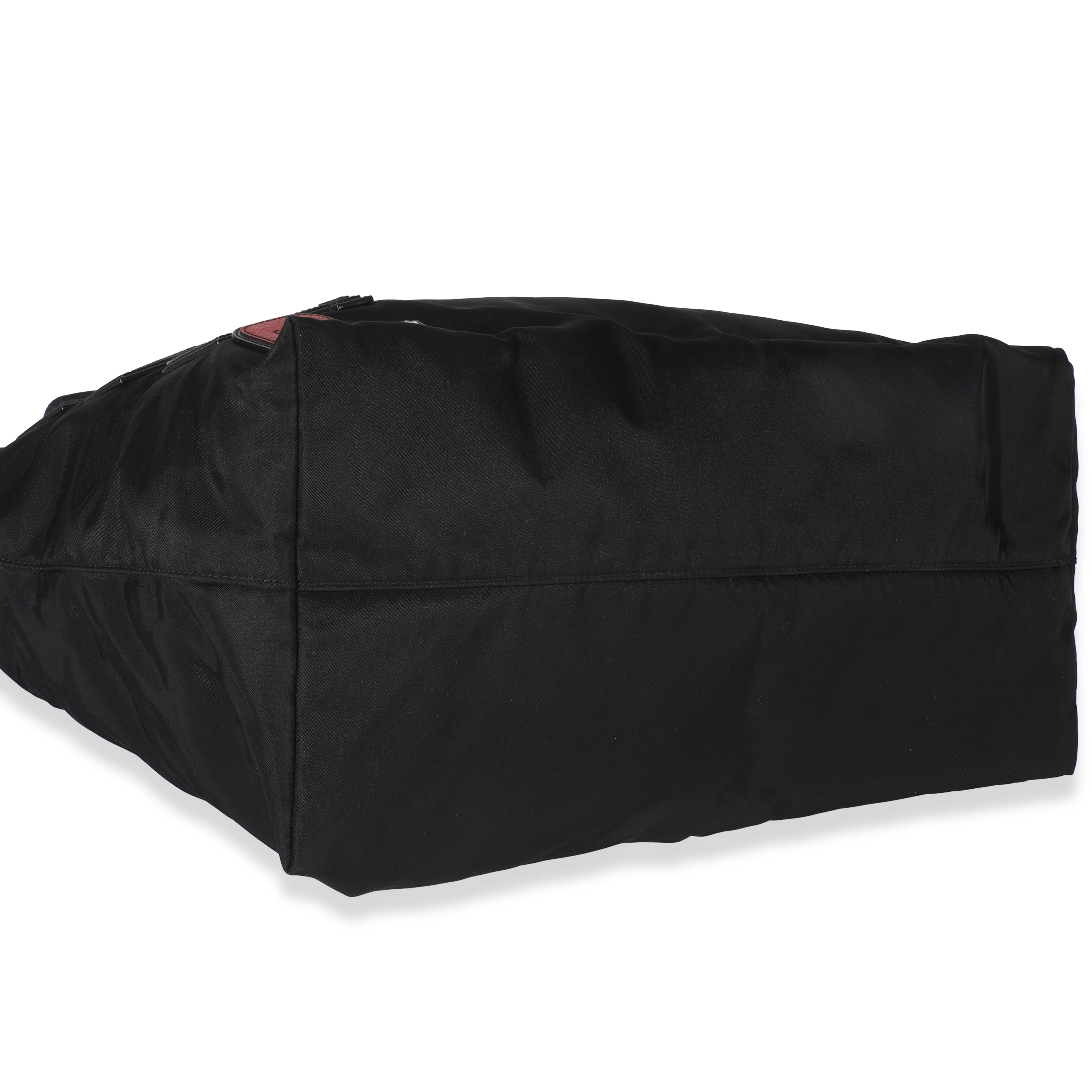 Black Nylon Multicolor Logo Patches Tote Bag - Image 6