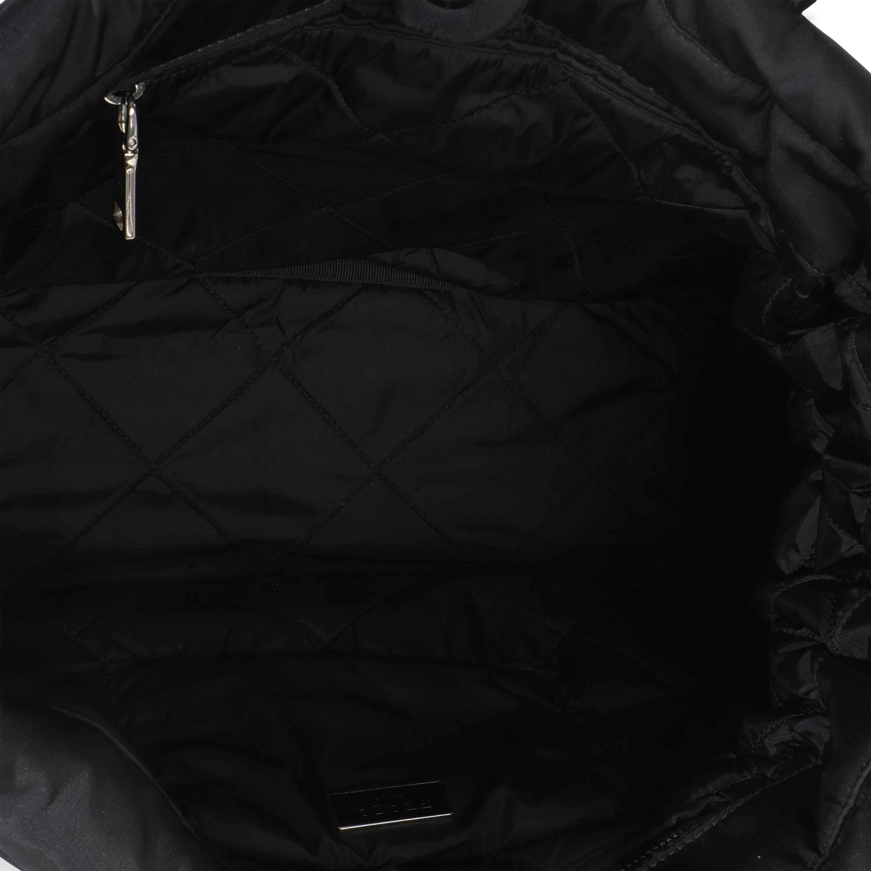 Black Nylon Padded Shopper Tote Bag - Image 9
