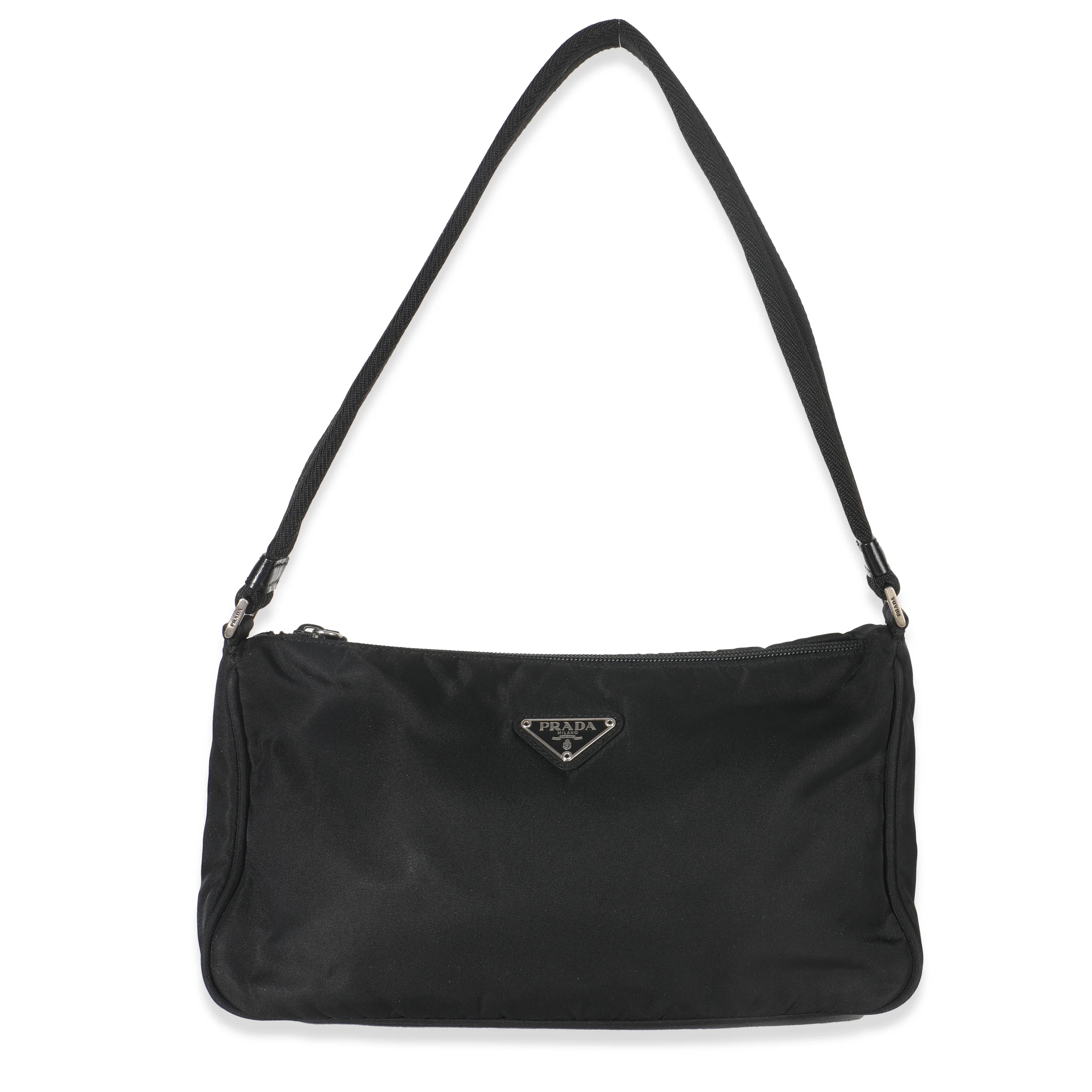 Black Nylon Logo Pochette