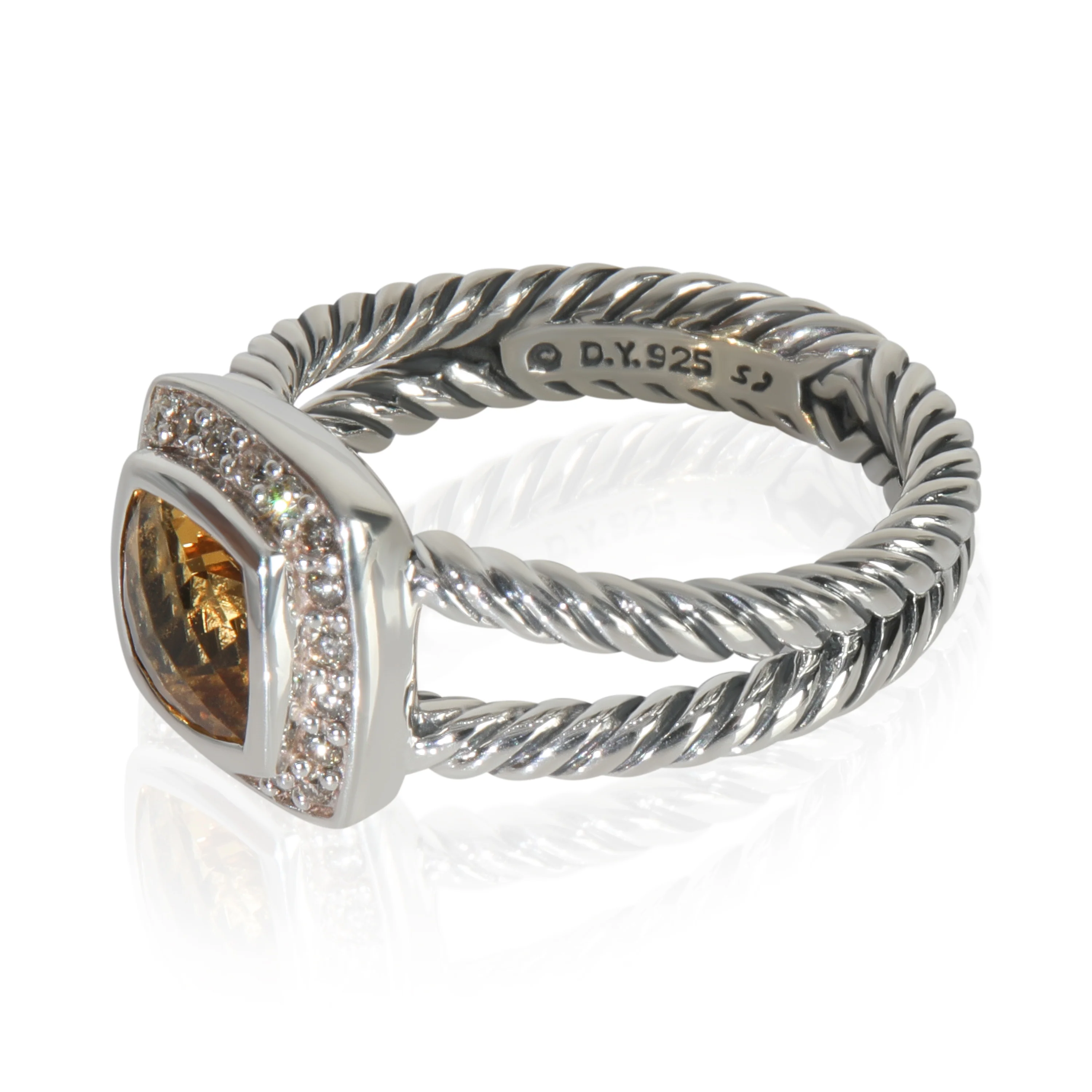 Sterling Silver Citrine and Diamond Petite Albion Ring - Image 4