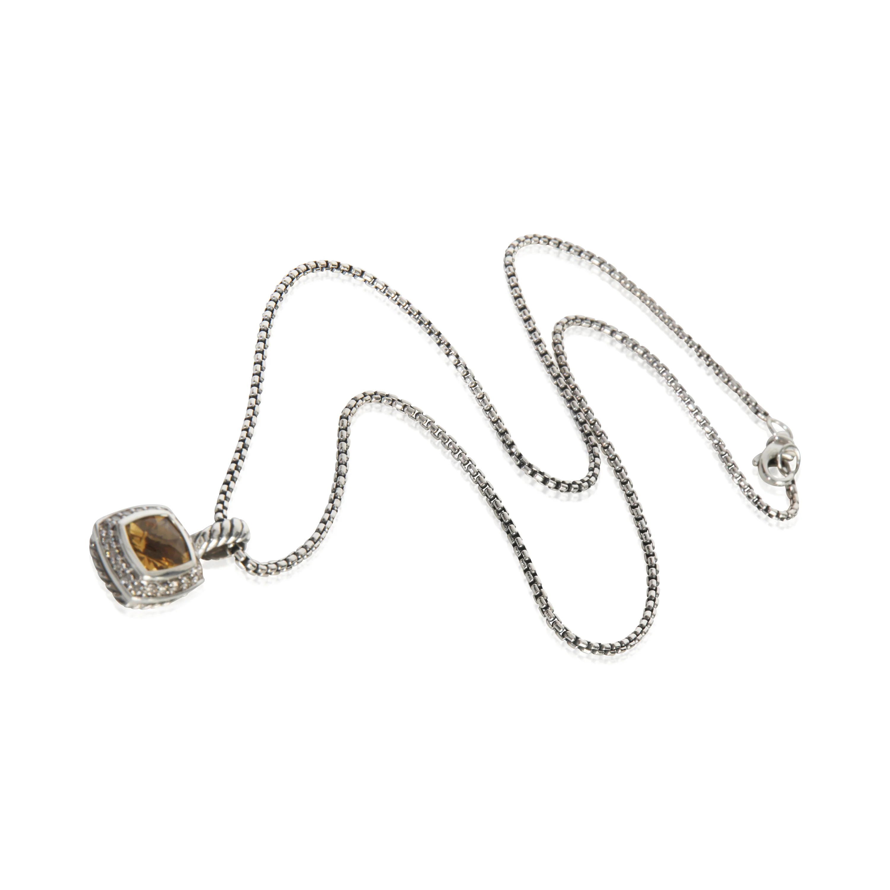 Sterling Silver Citrine and Diamond Petite Albion Pendant - Image 3