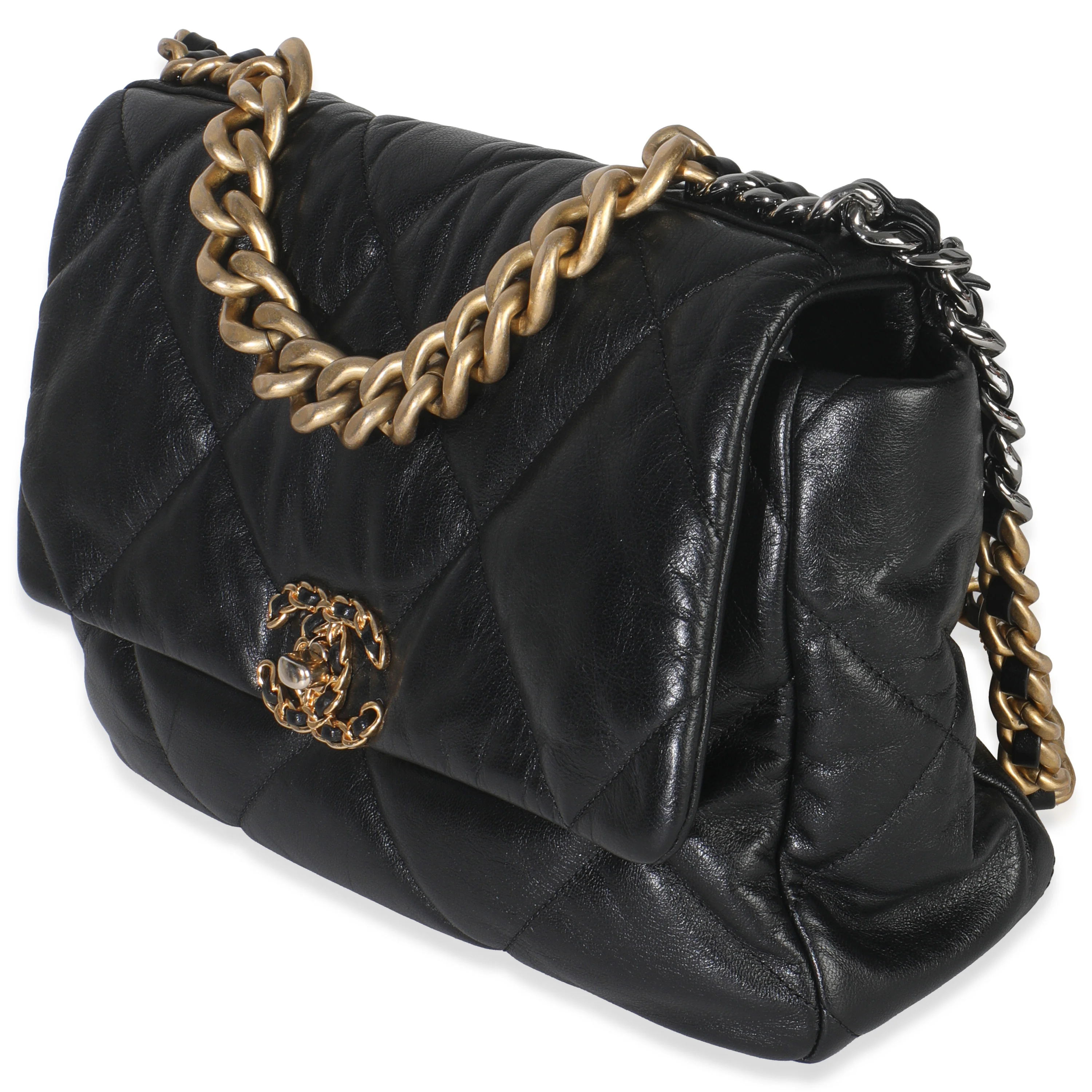 Black Quilted Lambskin Large Chanel 19 Flap Bag - Image 2